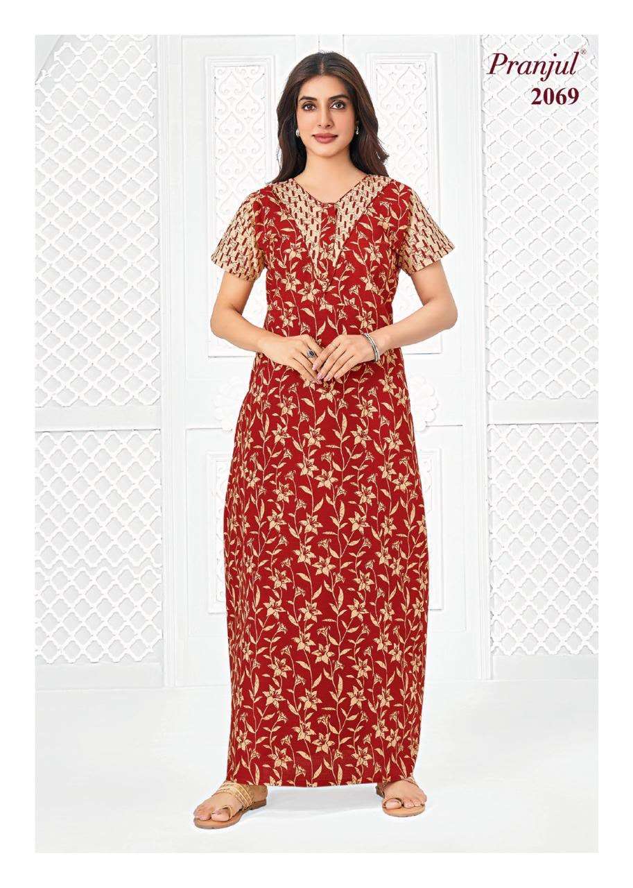 PRANJUL FASHION PRAGATI VOL 20 COTTON PRINTED NIGHT WEAR GOWN COLLECTION 