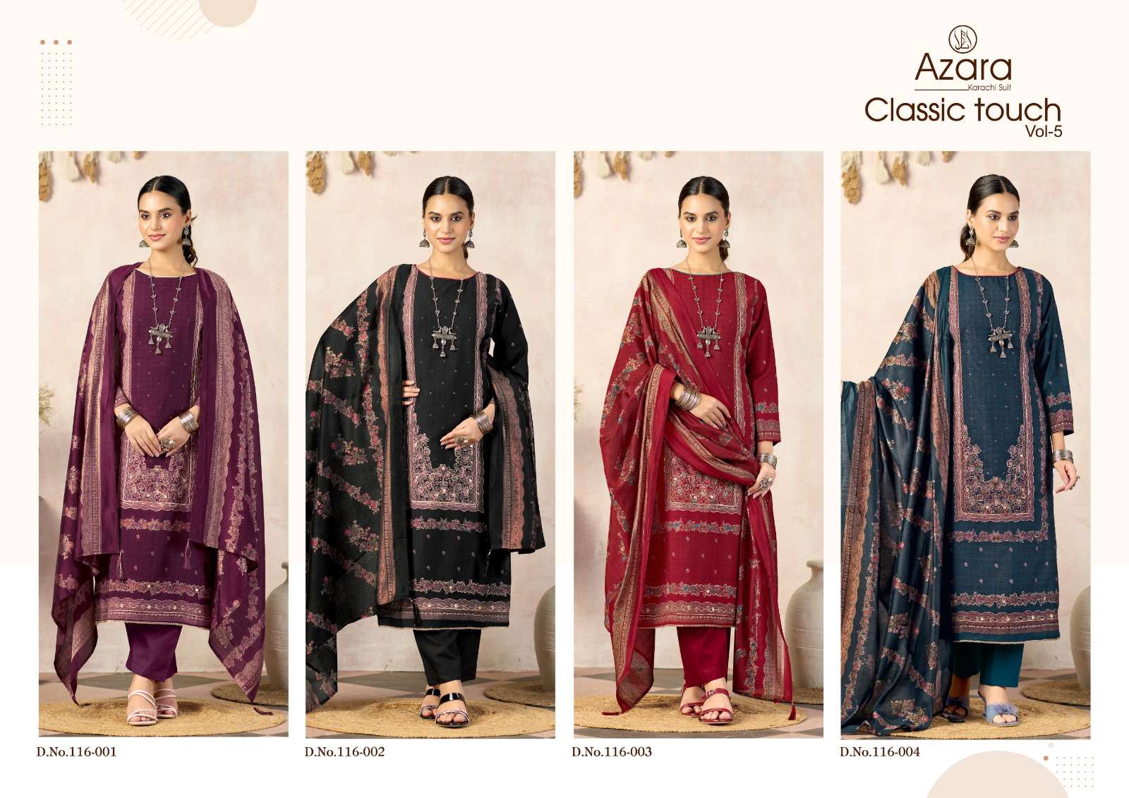 RADHIKA FASHION AZARA CLASSIC TOUCH VOL 5 VISCOSE FANCY WORKS LADIES SUIT