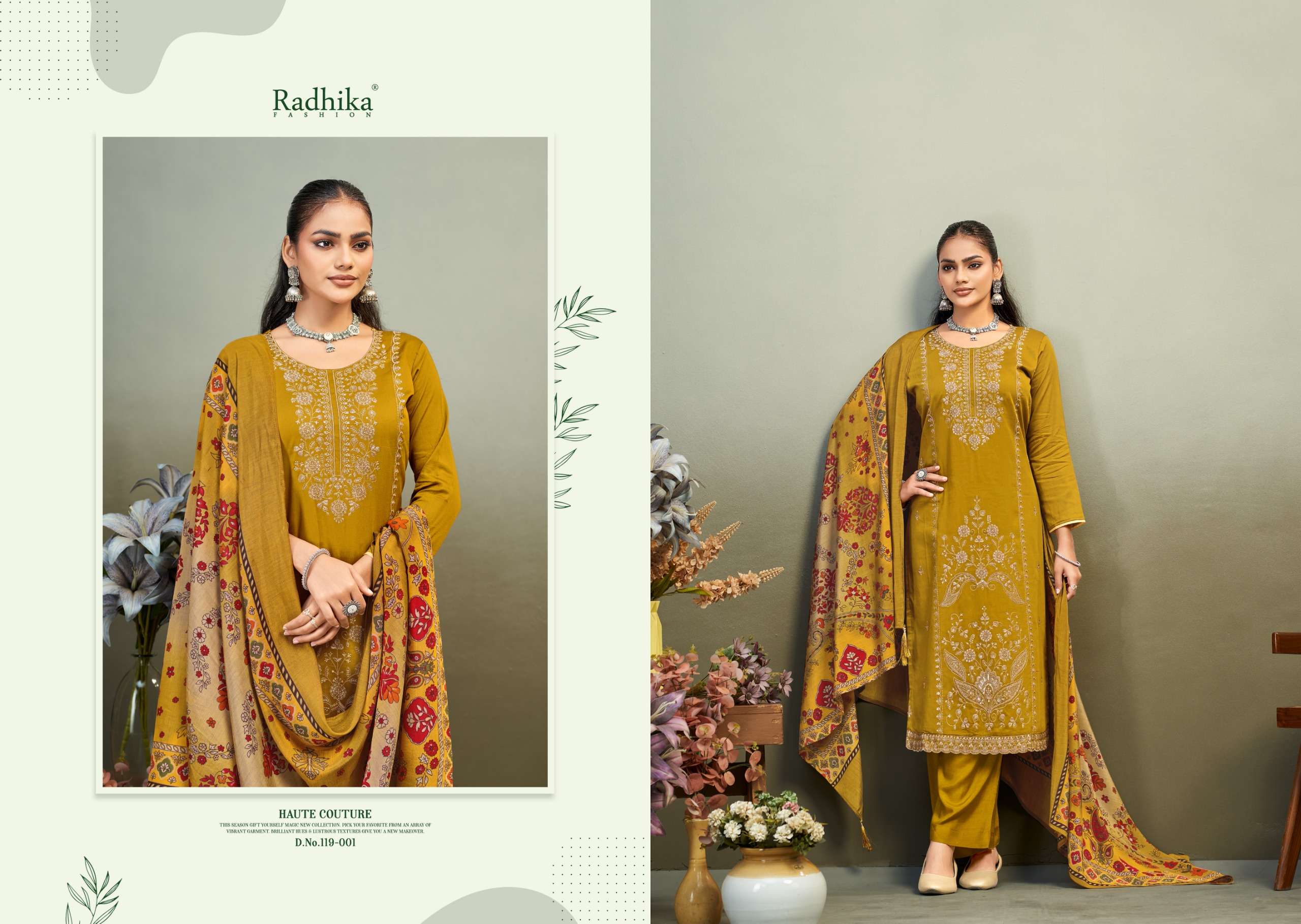 RADHIKA FASHION AZARA ZAIRA VOL 1 JAM COTTON EMBROIDERY WORK SUIT