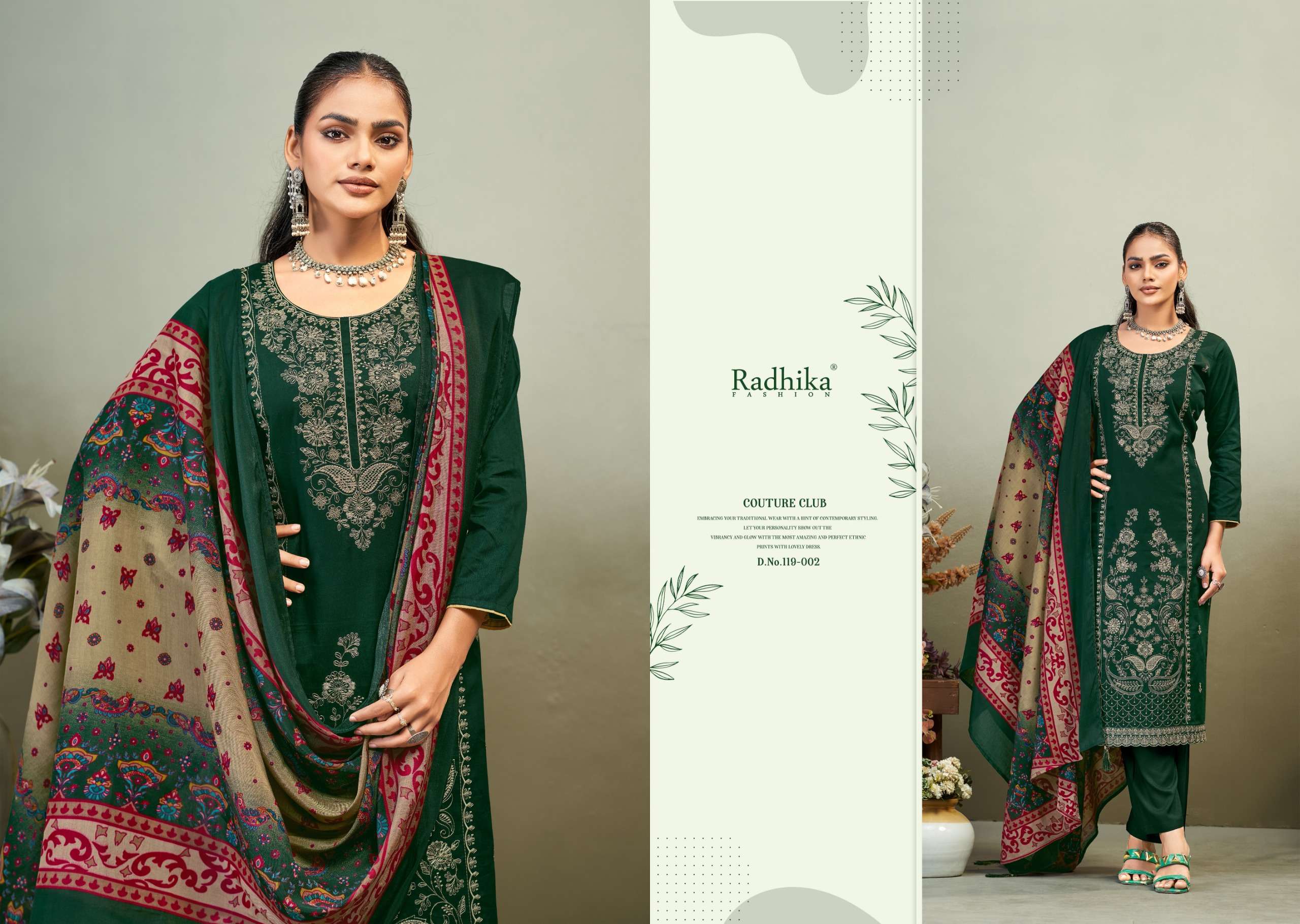 RADHIKA FASHION AZARA ZAIRA VOL 1 JAM COTTON EMBROIDERY WORK SUIT
