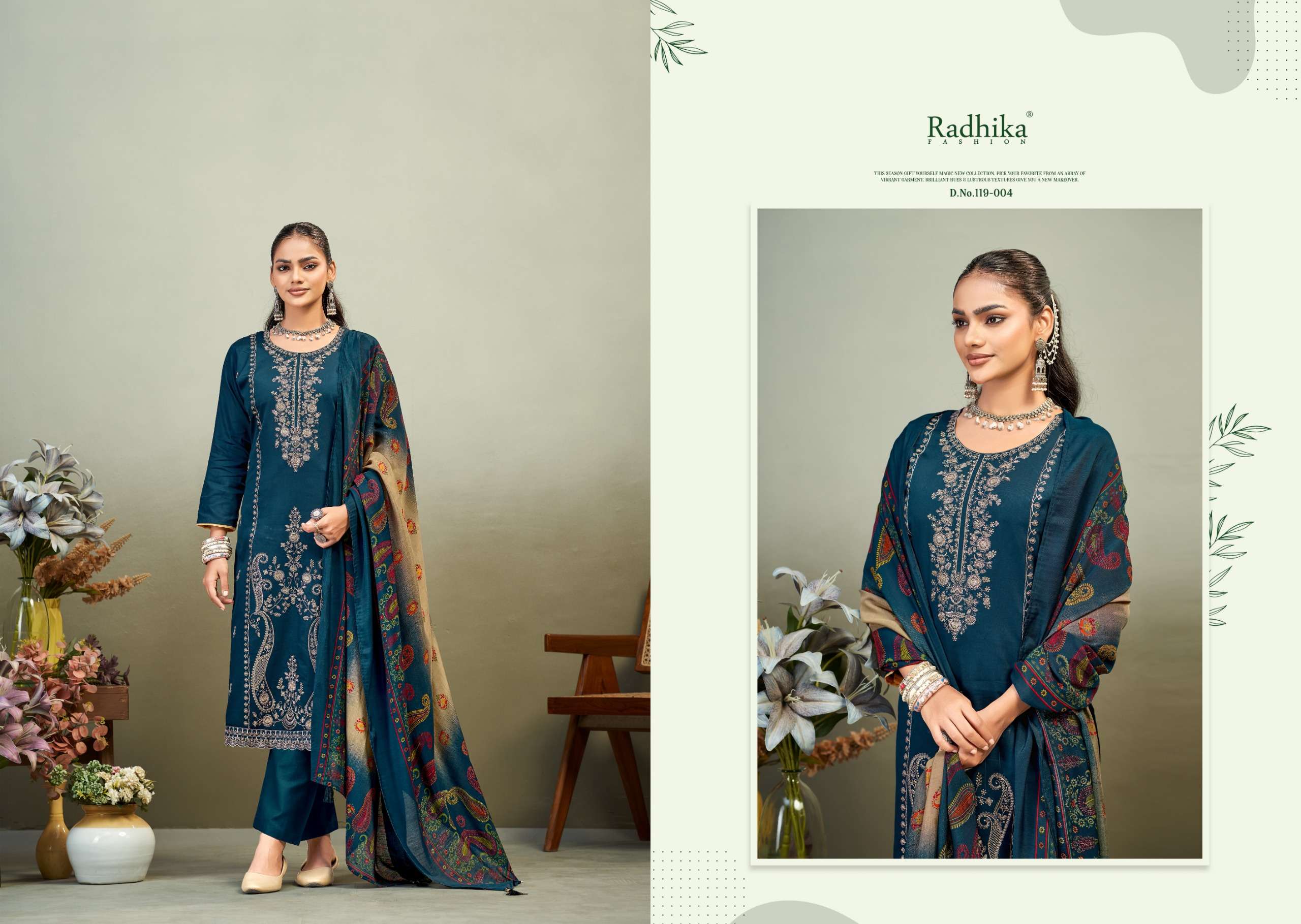 RADHIKA FASHION AZARA ZAIRA VOL 1 JAM COTTON EMBROIDERY WORK SUIT