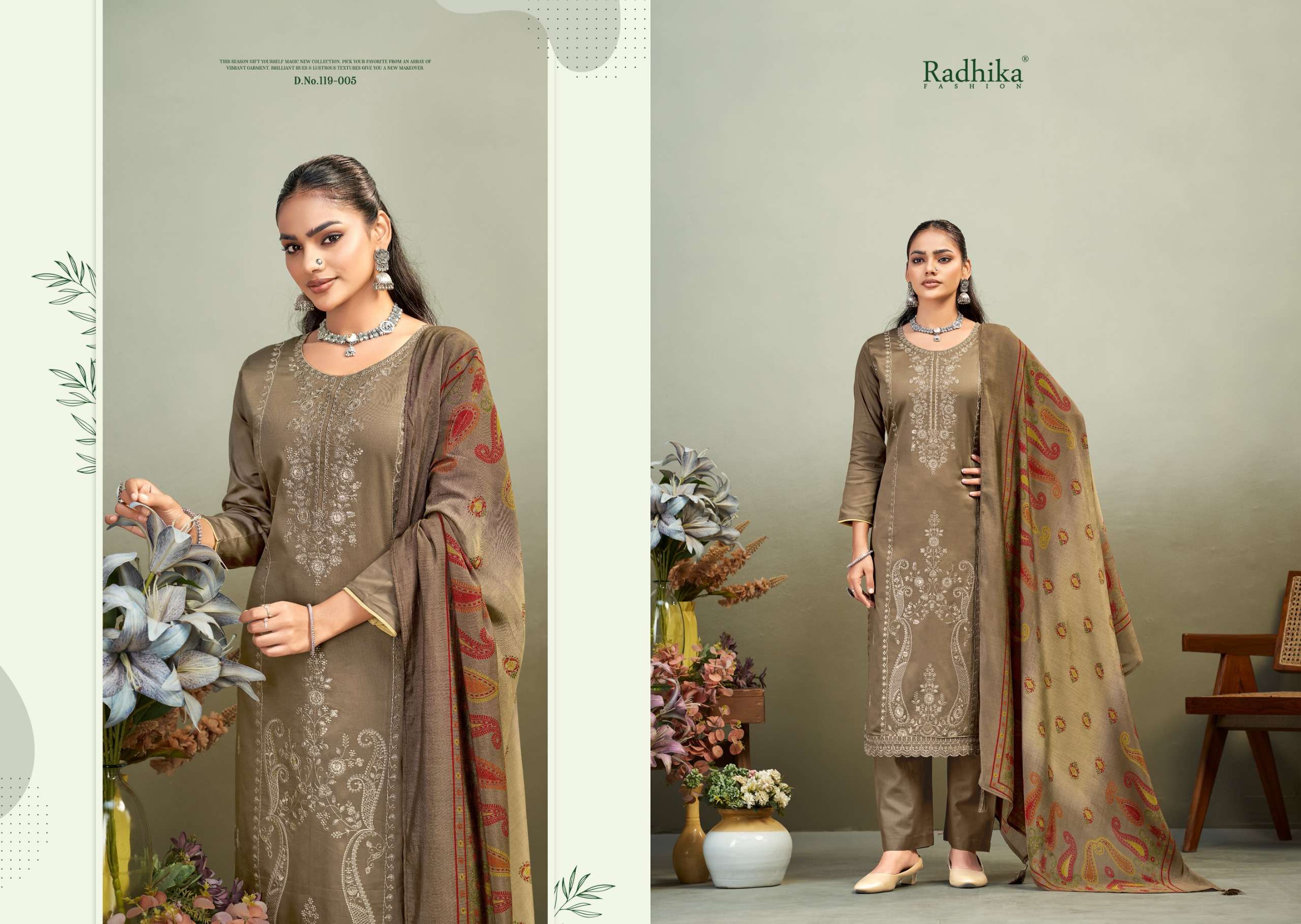 RADHIKA FASHION AZARA ZAIRA VOL 1 JAM COTTON EMBROIDERY WORK SUIT