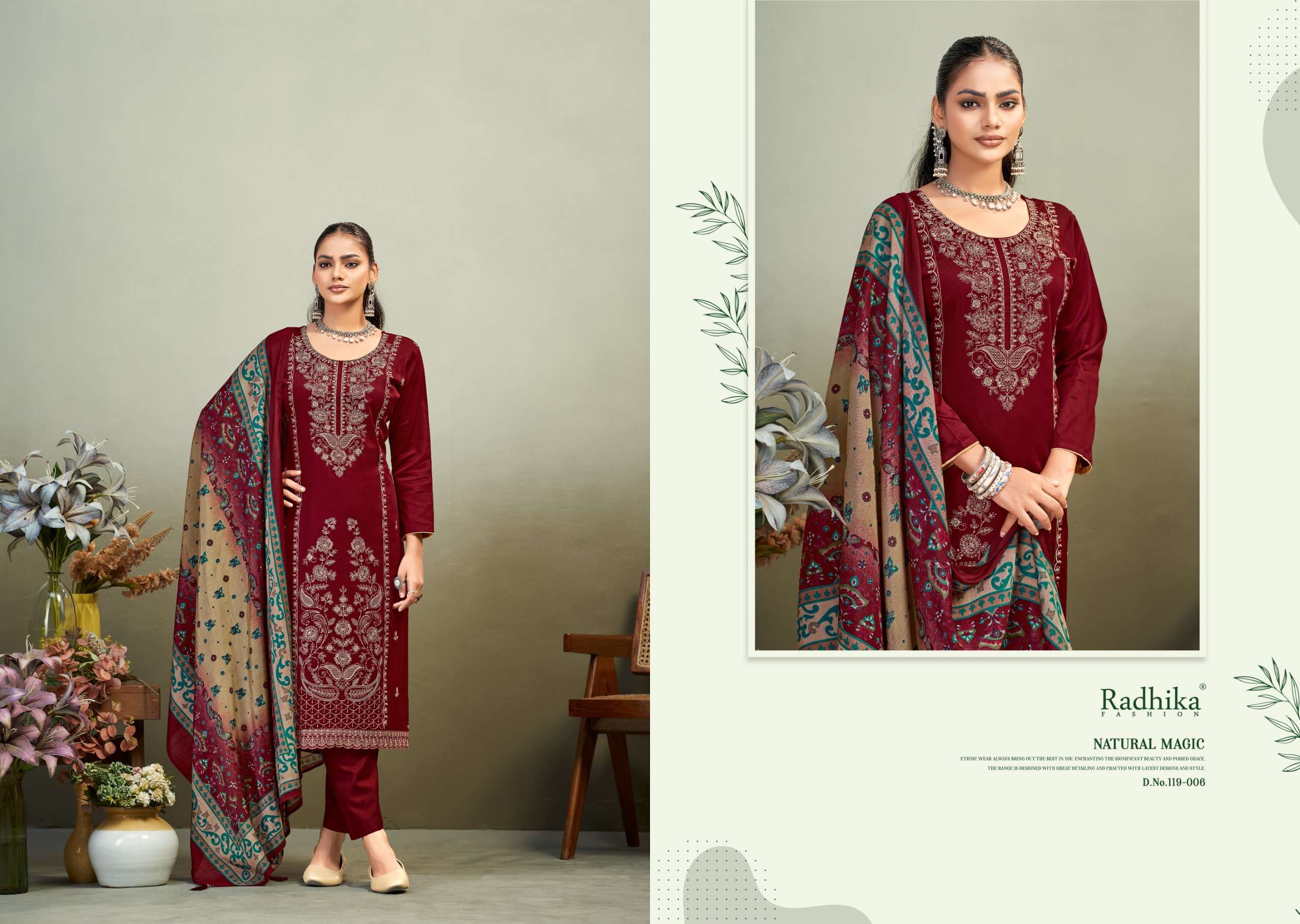 RADHIKA FASHION AZARA ZAIRA VOL 1 JAM COTTON EMBROIDERY WORK SUIT
