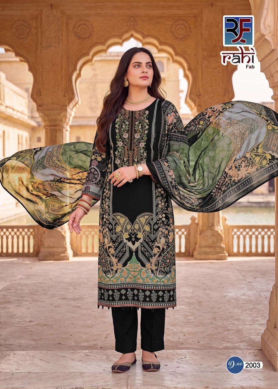 RAHI FAB RED ORCHID VOL 2 LAWN COTTON FANCY EMBROIDERY WORK SUIT