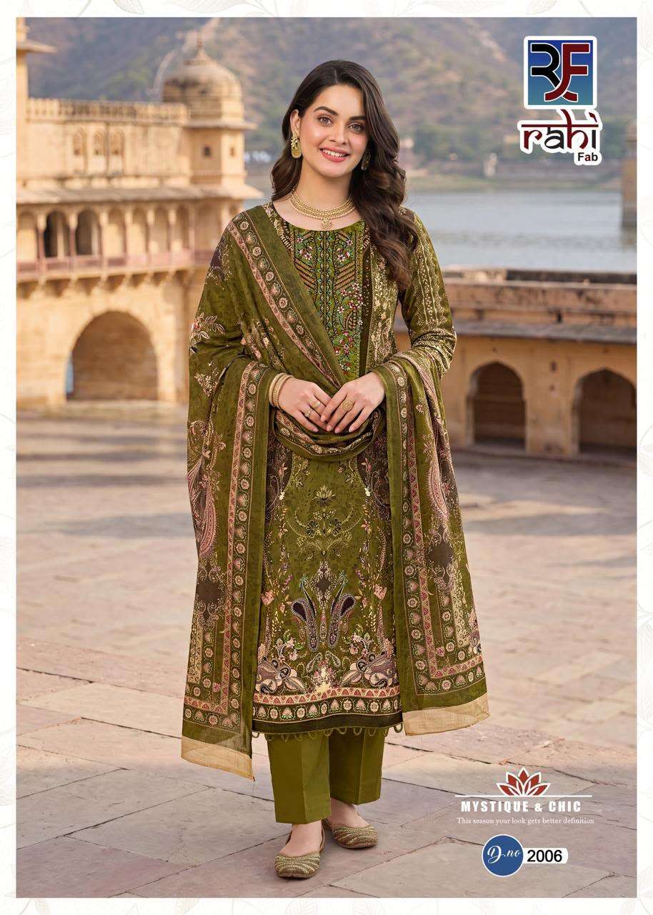 RAHI FAB RED ORCHID VOL 2 LAWN COTTON FANCY EMBROIDERY WORK SUIT