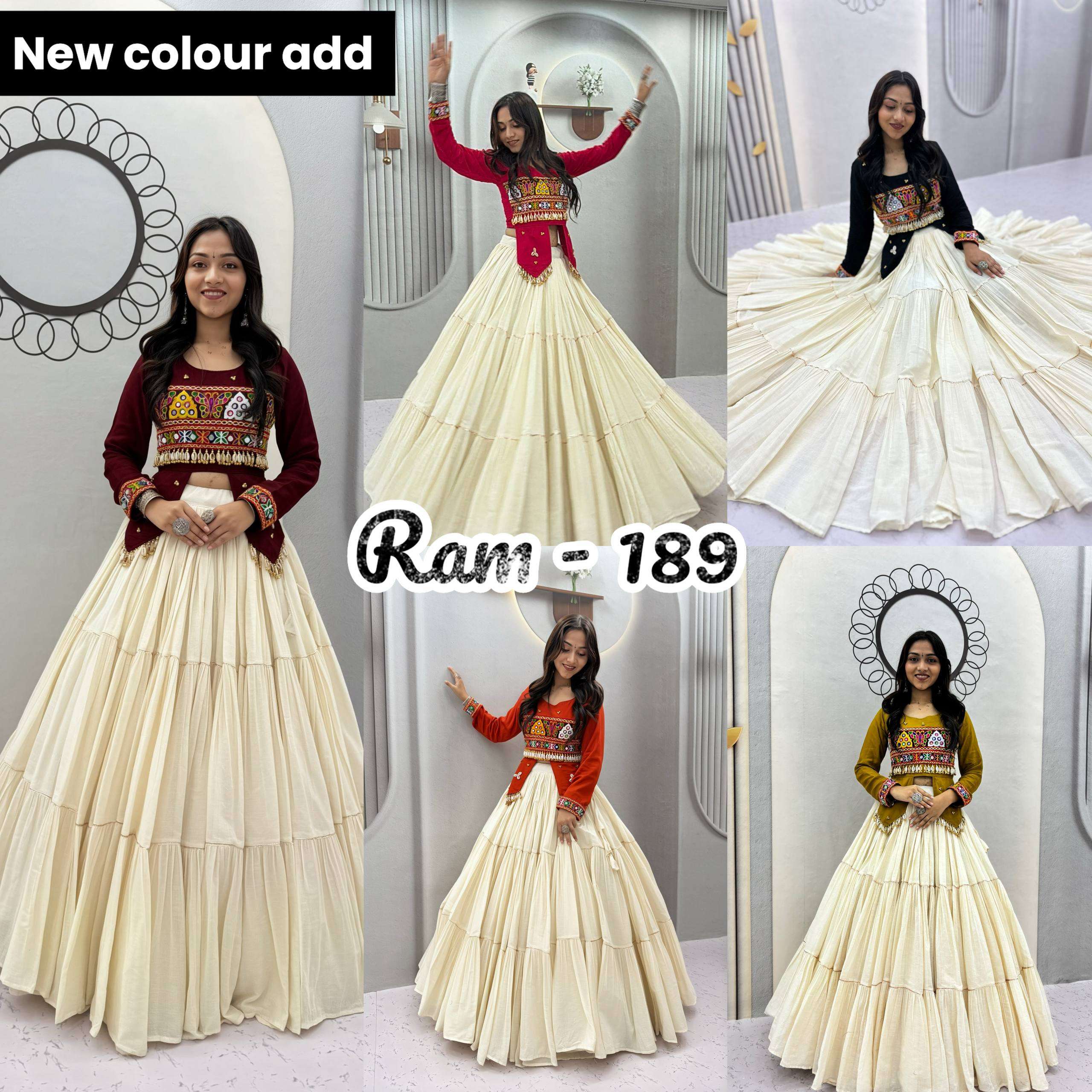 RAM 189 COTTON TRADITIONAL DESIGNER WORK SPECIAL NAVRATRI WEAR LEHENGA CHOLI COLLECTION 