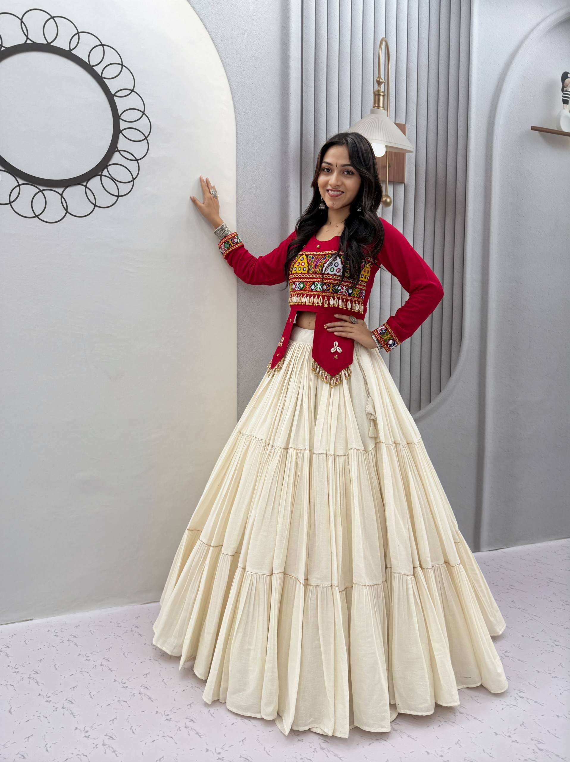 RAM 189 COTTON TRADITIONAL DESIGNER WORK SPECIAL NAVRATRI WEAR LEHENGA CHOLI COLLECTION 