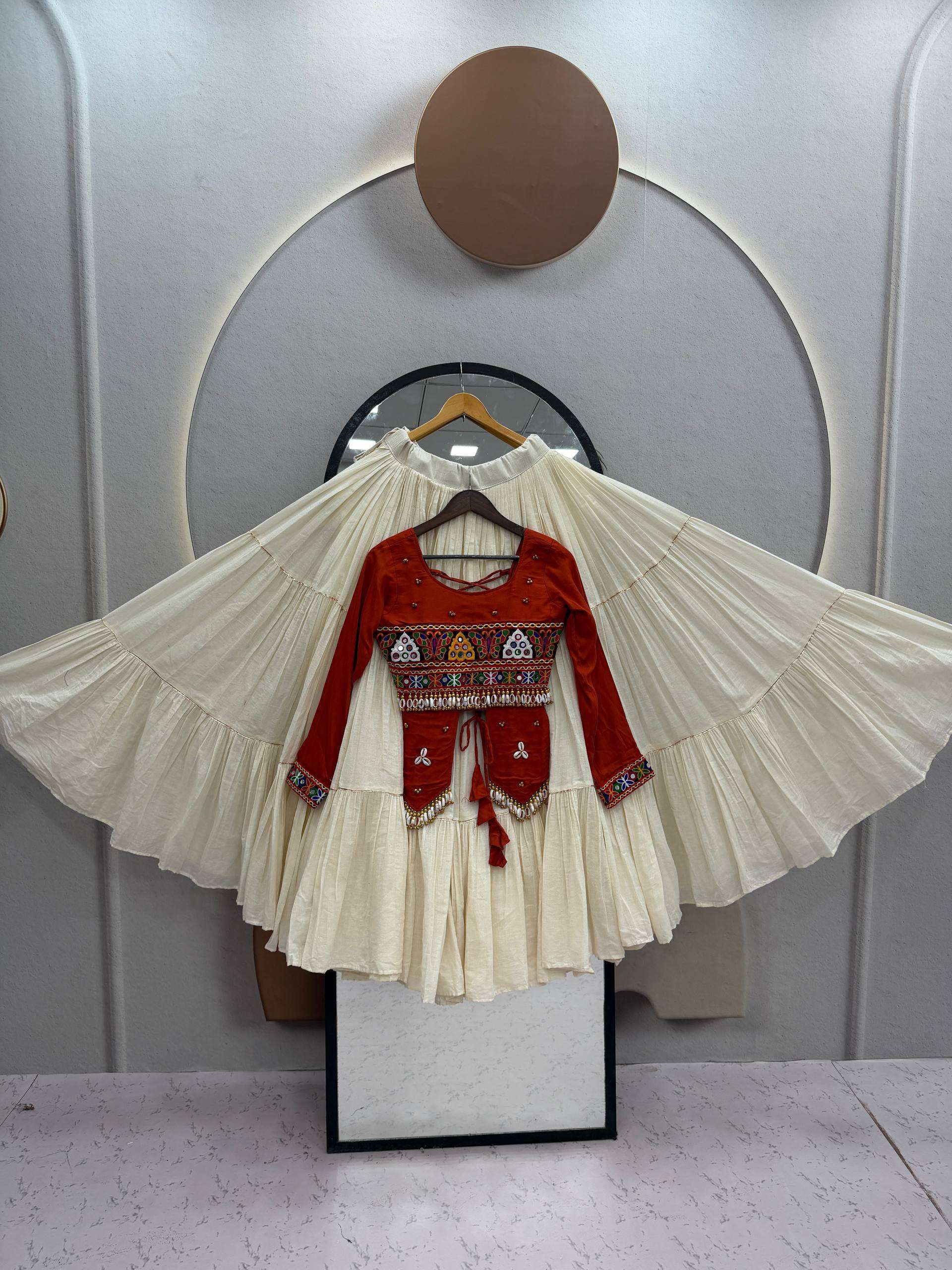 RAM 189 COTTON TRADITIONAL DESIGNER WORK SPECIAL NAVRATRI WEAR LEHENGA CHOLI COLLECTION 