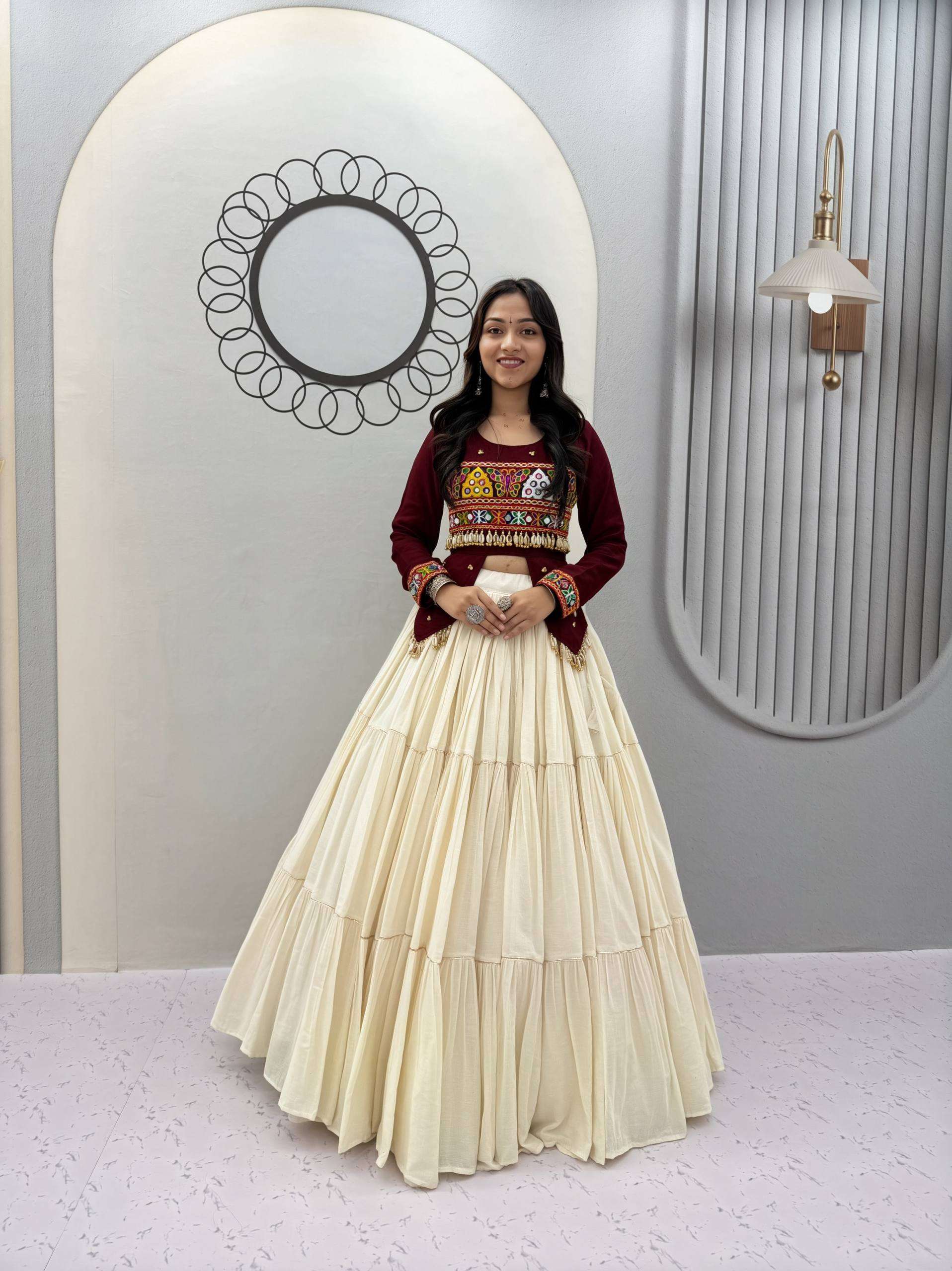 RAM 189 COTTON TRADITIONAL DESIGNER WORK SPECIAL NAVRATRI WEAR LEHENGA CHOLI COLLECTION 
