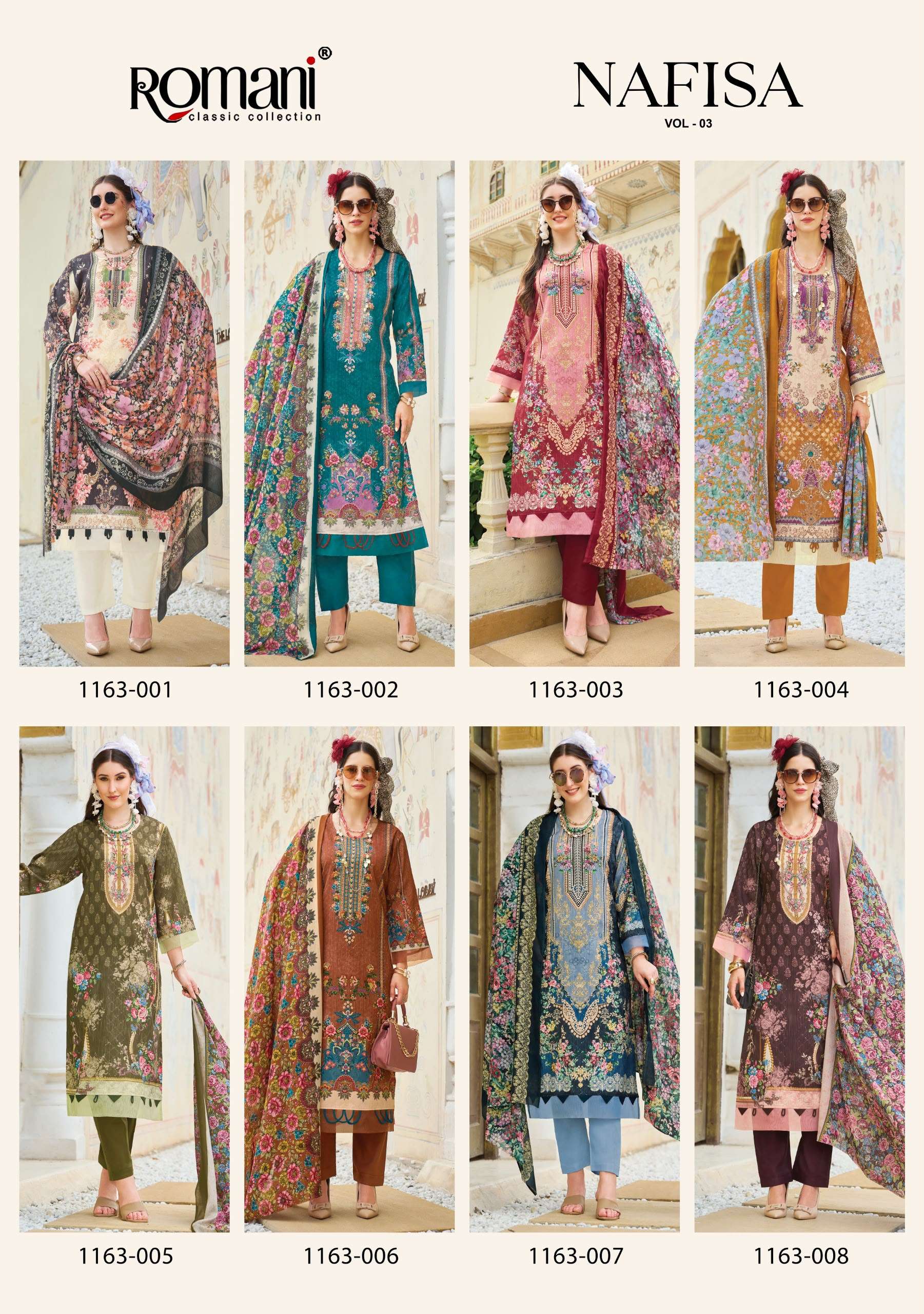 ROMANI NAFISA VOL 3 COTTON DIGITAL PRINTS WITH FANCY WORK SALWAR SUIT