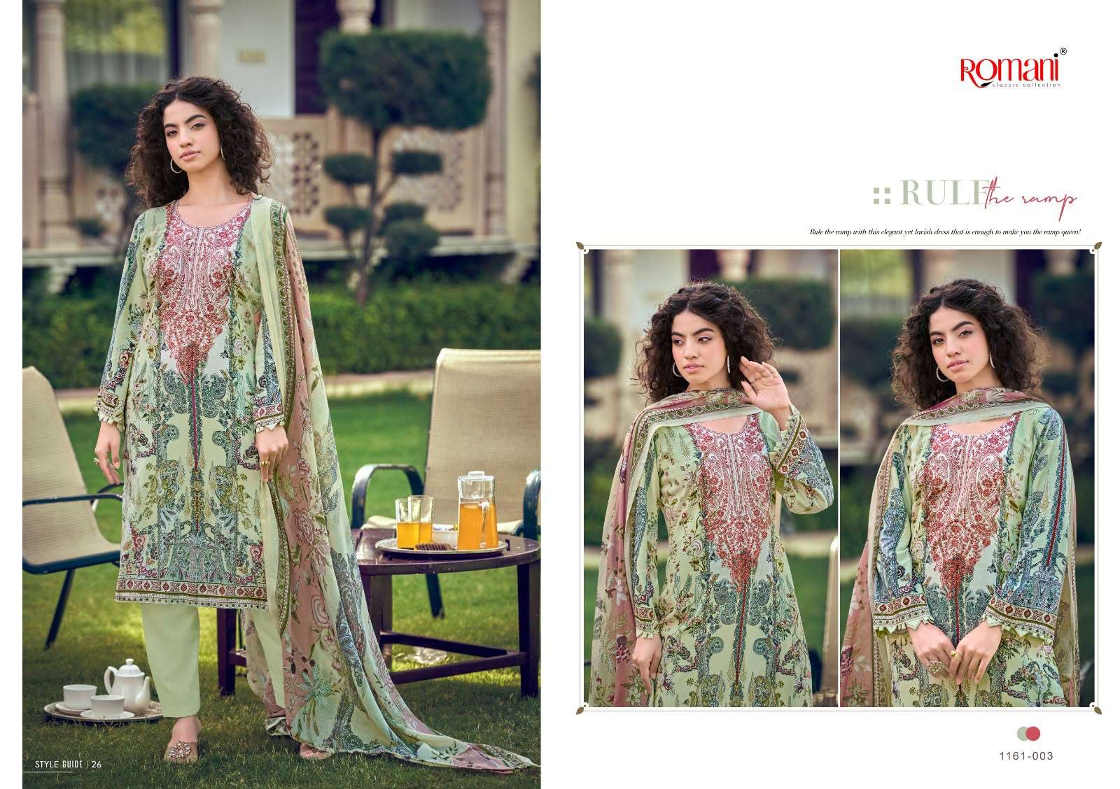 ROMANI NEEDLE WONDER VOL 16 COTTON DIGITAL PRINTS WITH FANCY WORK SUIT
