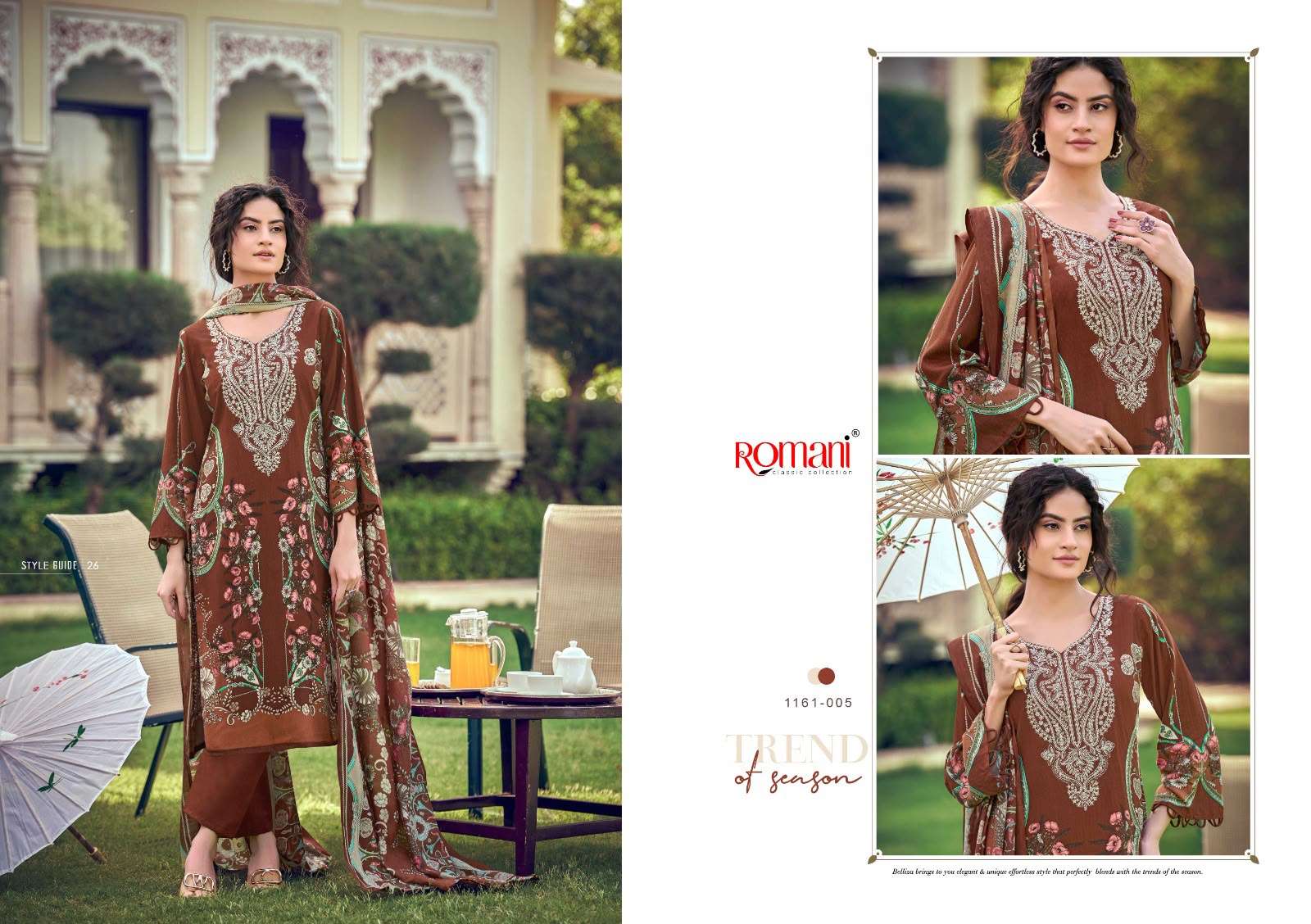 ROMANI NEEDLE WONDER VOL 16 COTTON DIGITAL PRINTS WITH FANCY WORK SUIT