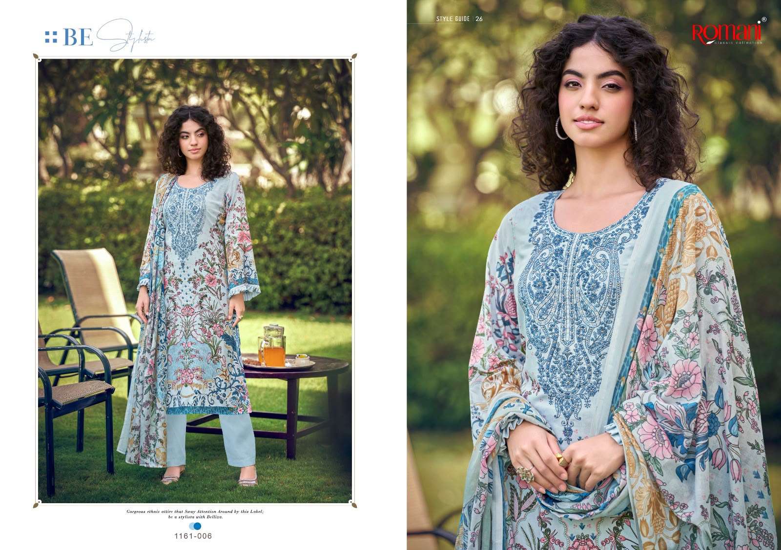 ROMANI NEEDLE WONDER VOL 16 COTTON DIGITAL PRINTS WITH FANCY WORK SUIT