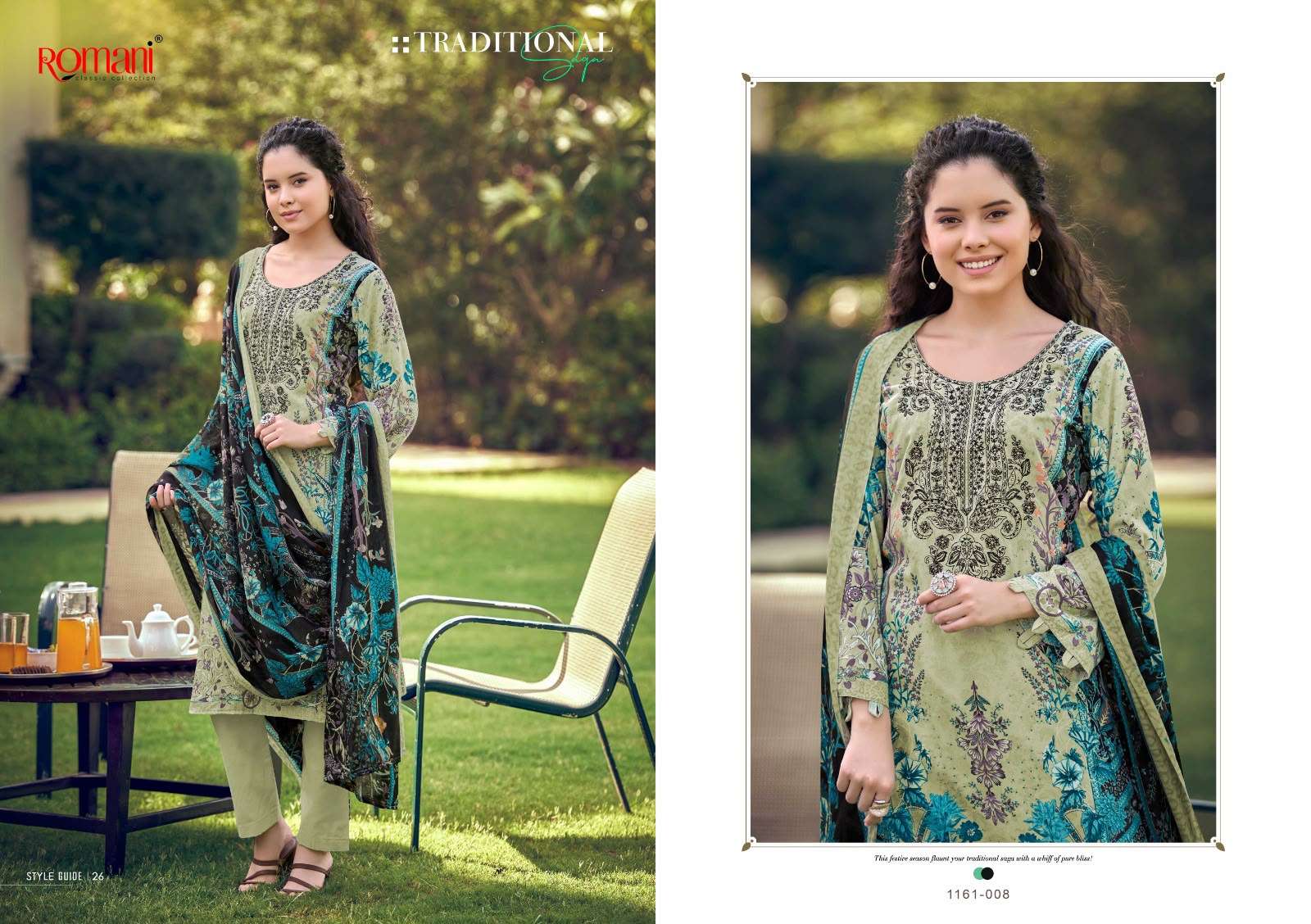 ROMANI NEEDLE WONDER VOL 16 COTTON DIGITAL PRINTS WITH FANCY WORK SUIT