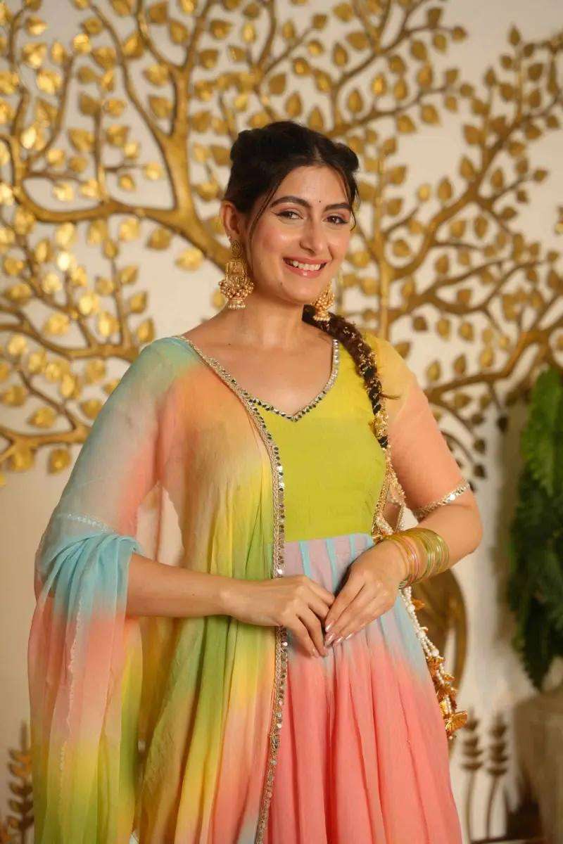 RTC 6069 FOX GEORGETTE MULTI COLOUR PREETY LOOK DESIGNER LADIES PARTY WEAR GOWN DRESS