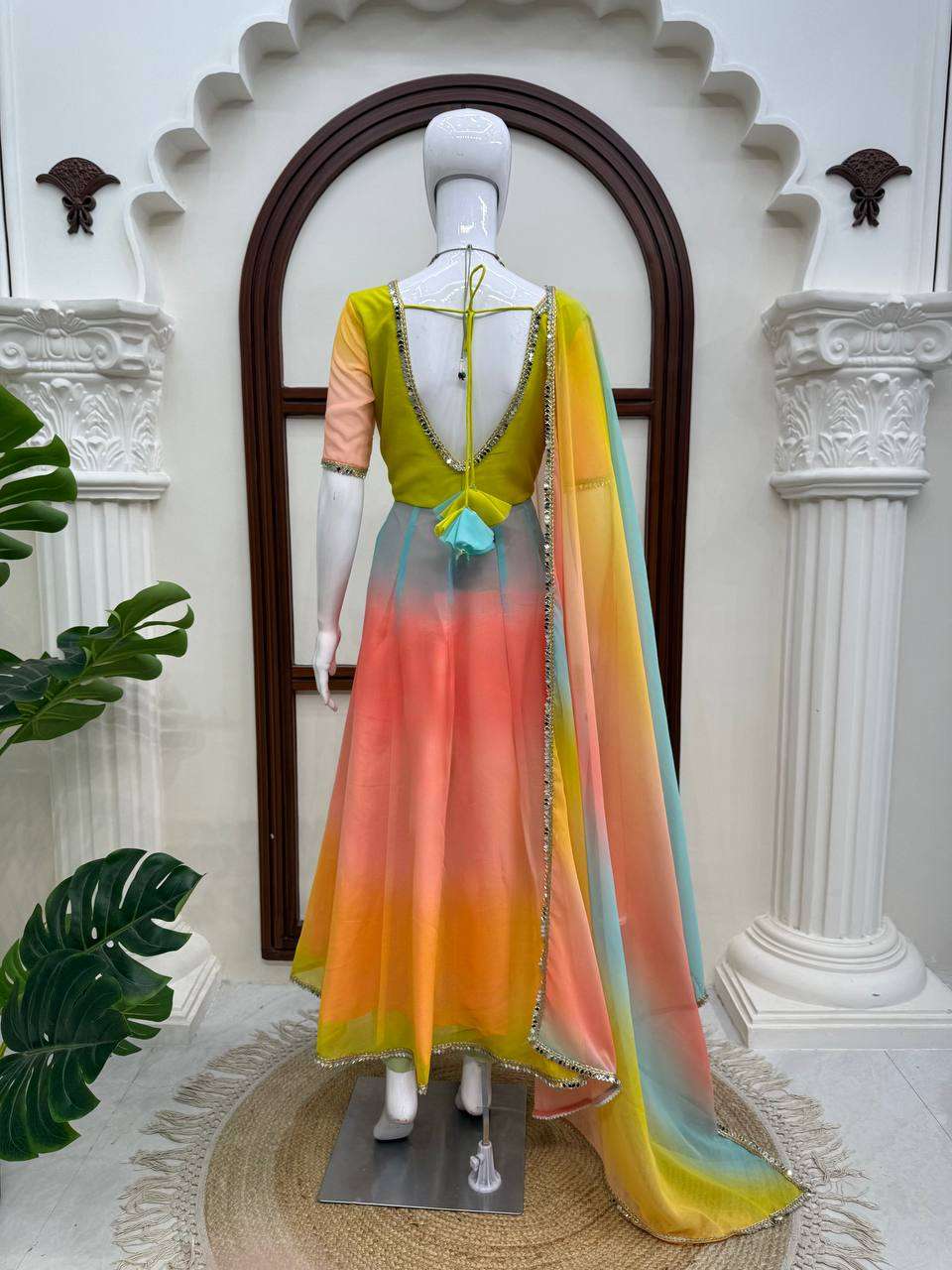 RTC 6069 FOX GEORGETTE MULTI COLOUR PREETY LOOK DESIGNER LADIES PARTY WEAR GOWN DRESS