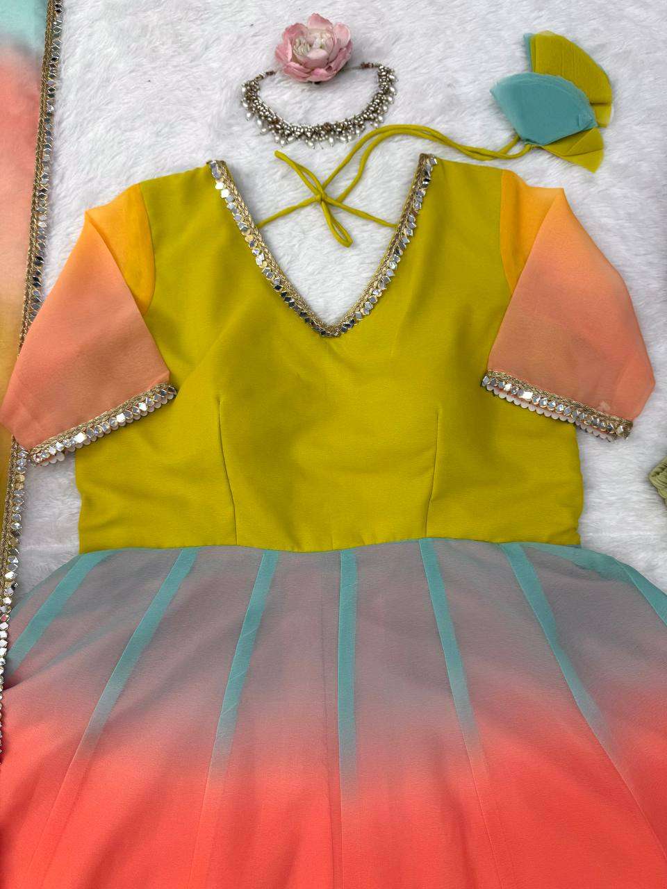RTC 6069 FOX GEORGETTE MULTI COLOUR PREETY LOOK DESIGNER LADIES PARTY WEAR GOWN DRESS
