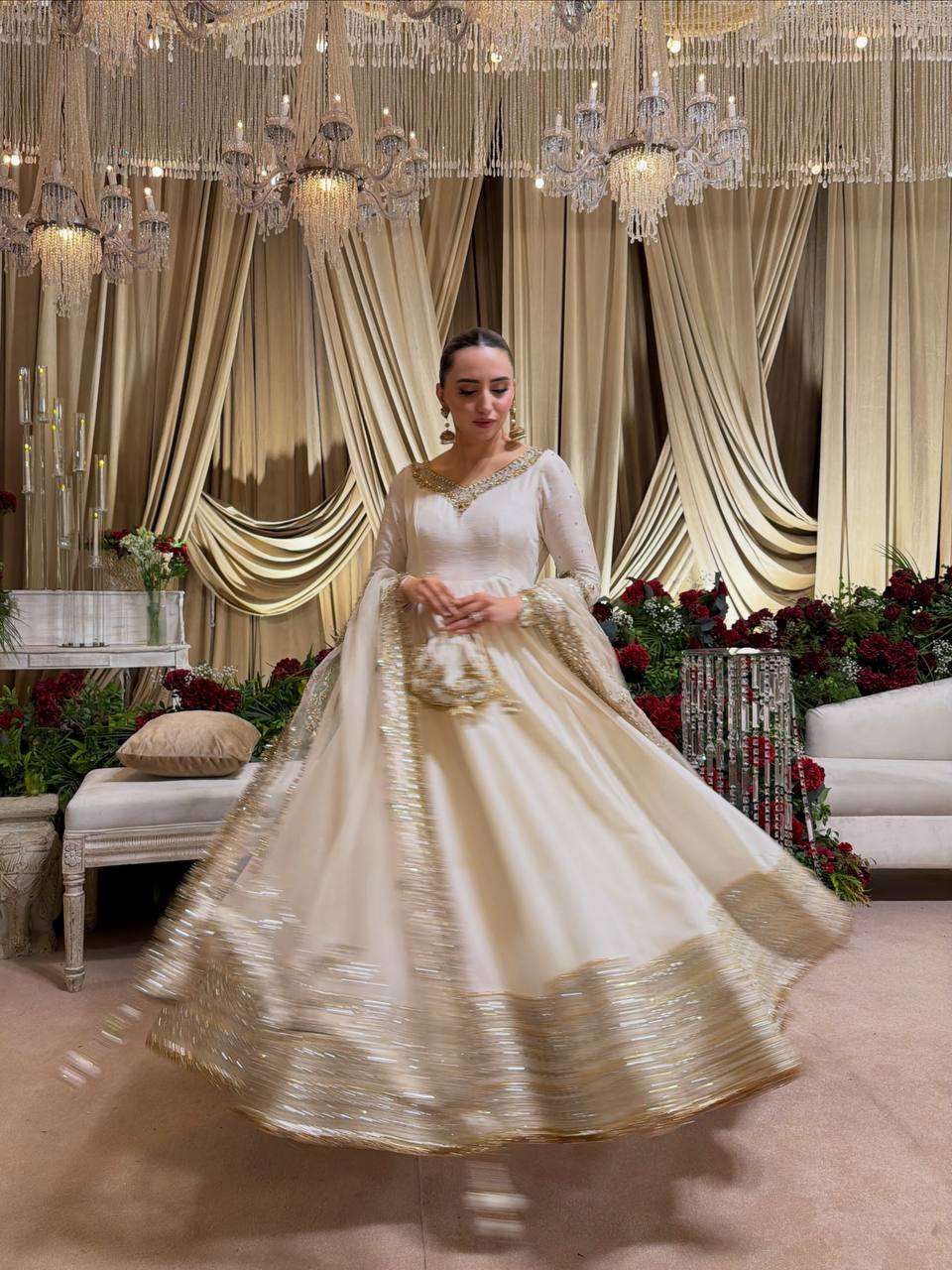 RTC 6079 SILK SEQUENCE EMBROIDERY DESIGNER WORK ANARKALI GOWN STYLE SUIT 