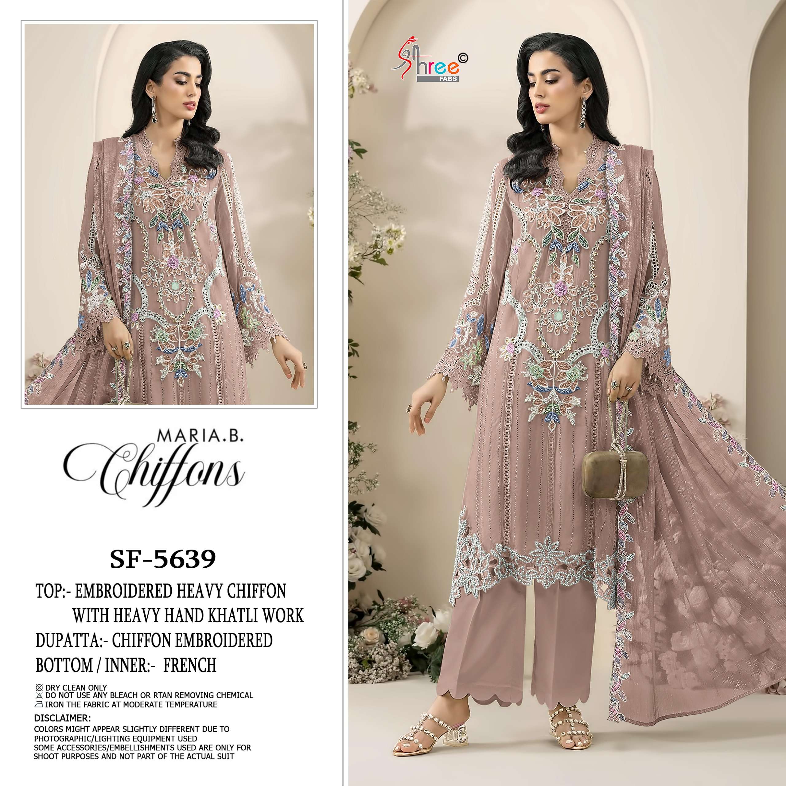 SHREE FABS SF 5639 CHIFFON HEAVY EMBROIDERED DESIGNER PAKISTANI SUIT 