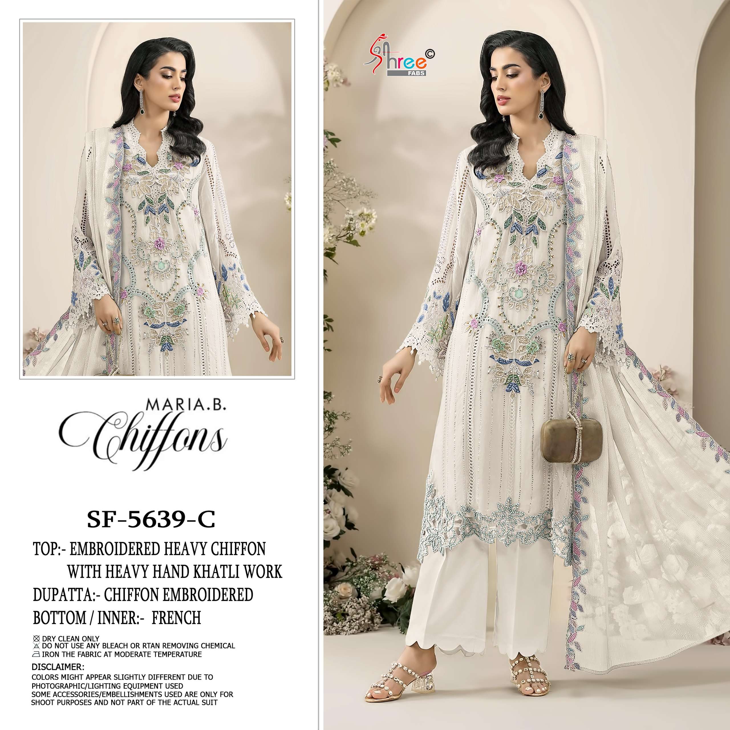 SHREE FABS SF 5639 CHIFFON HEAVY EMBROIDERED DESIGNER PAKISTANI SUIT 