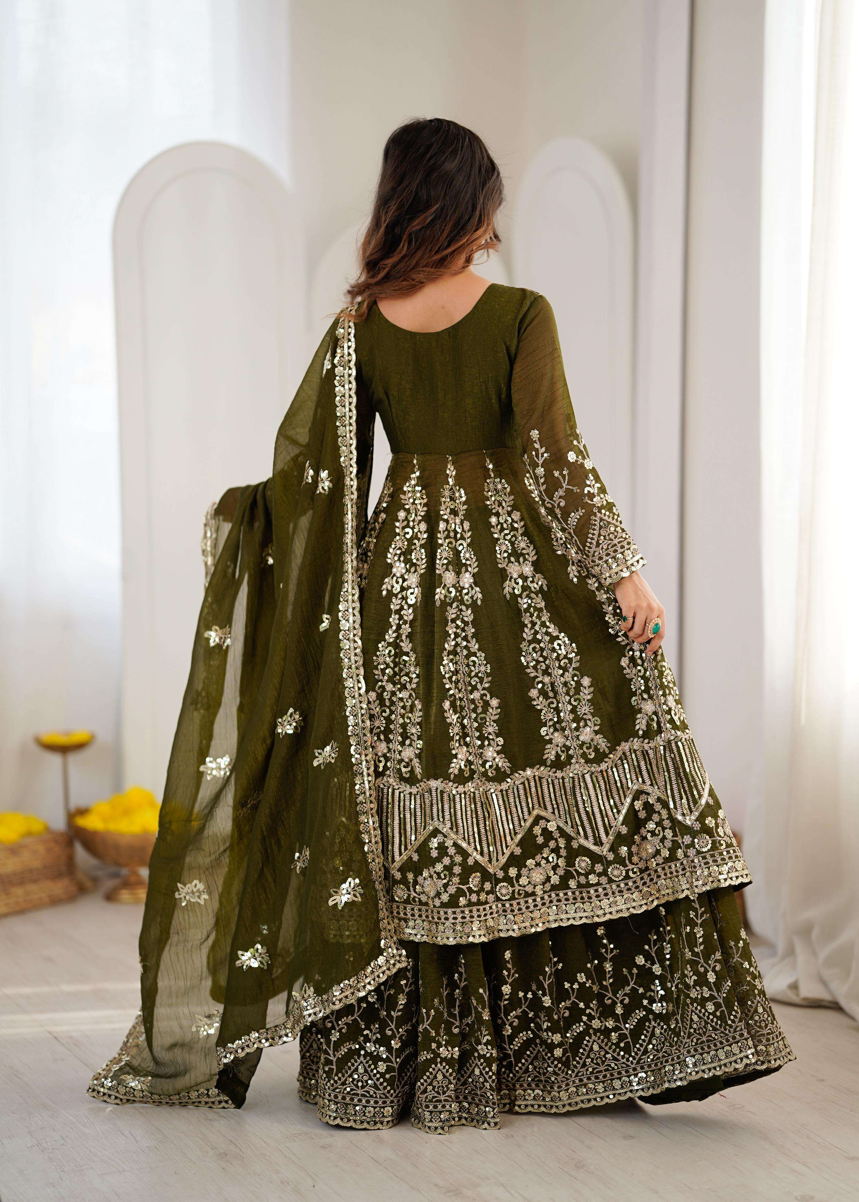SR 1681 SILK HEAVY BEAUTIFUL DESIGNER WEDDING FUNCTION WEAR SUIT