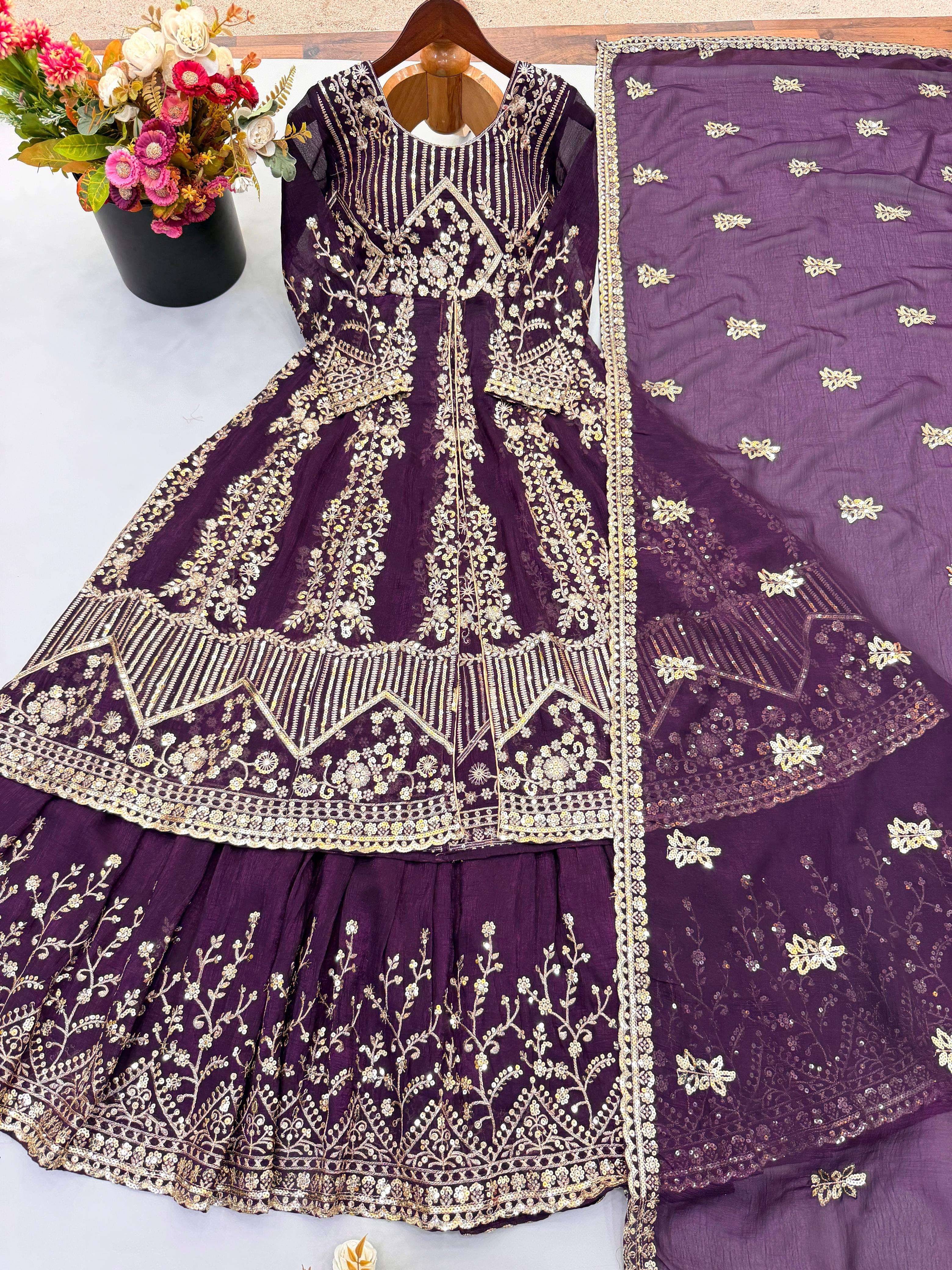 SR 1681 SILK HEAVY BEAUTIFUL DESIGNER WEDDING FUNCTION WEAR SUIT