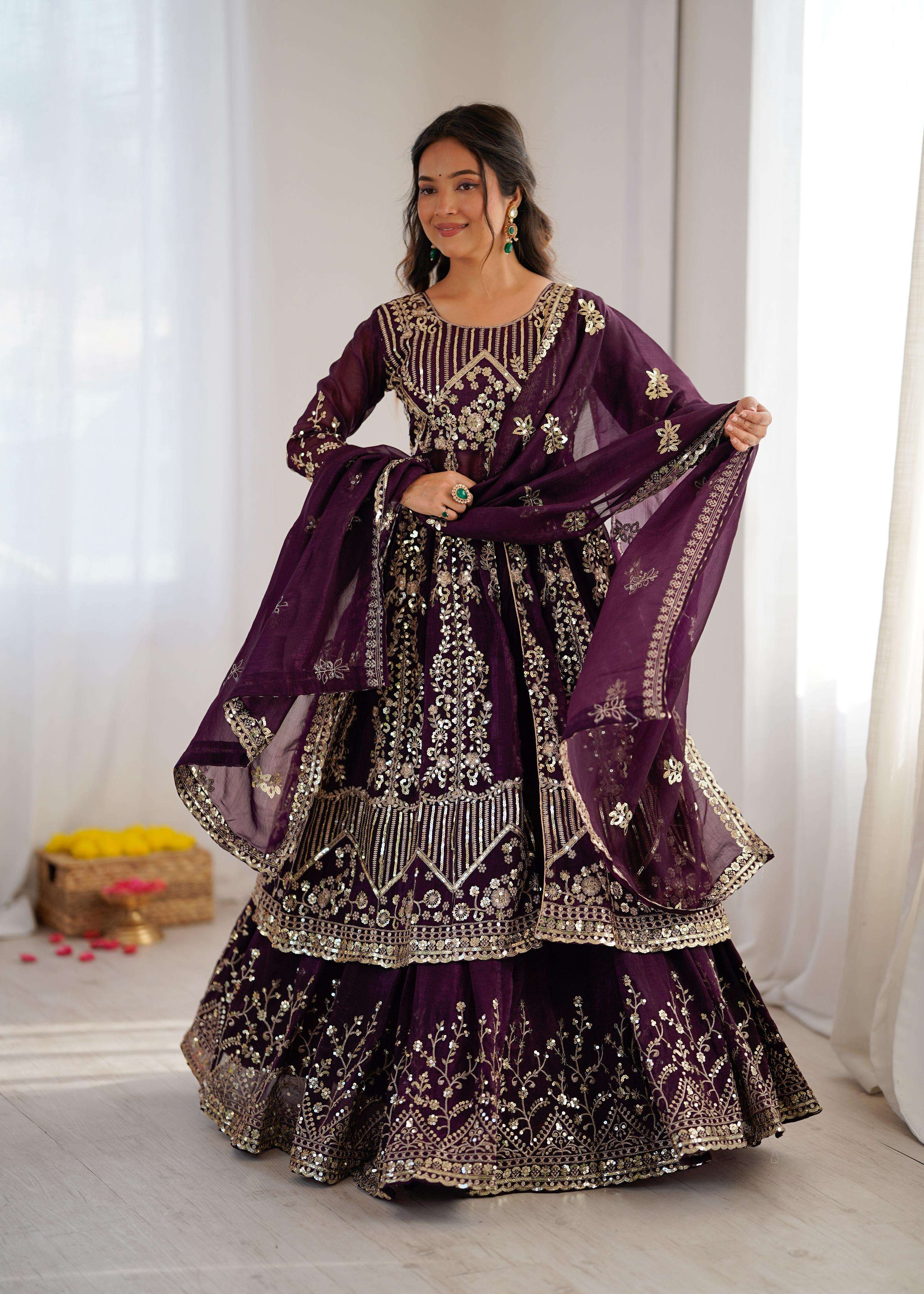 SR 1681 SILK HEAVY BEAUTIFUL DESIGNER WEDDING FUNCTION WEAR SUIT
