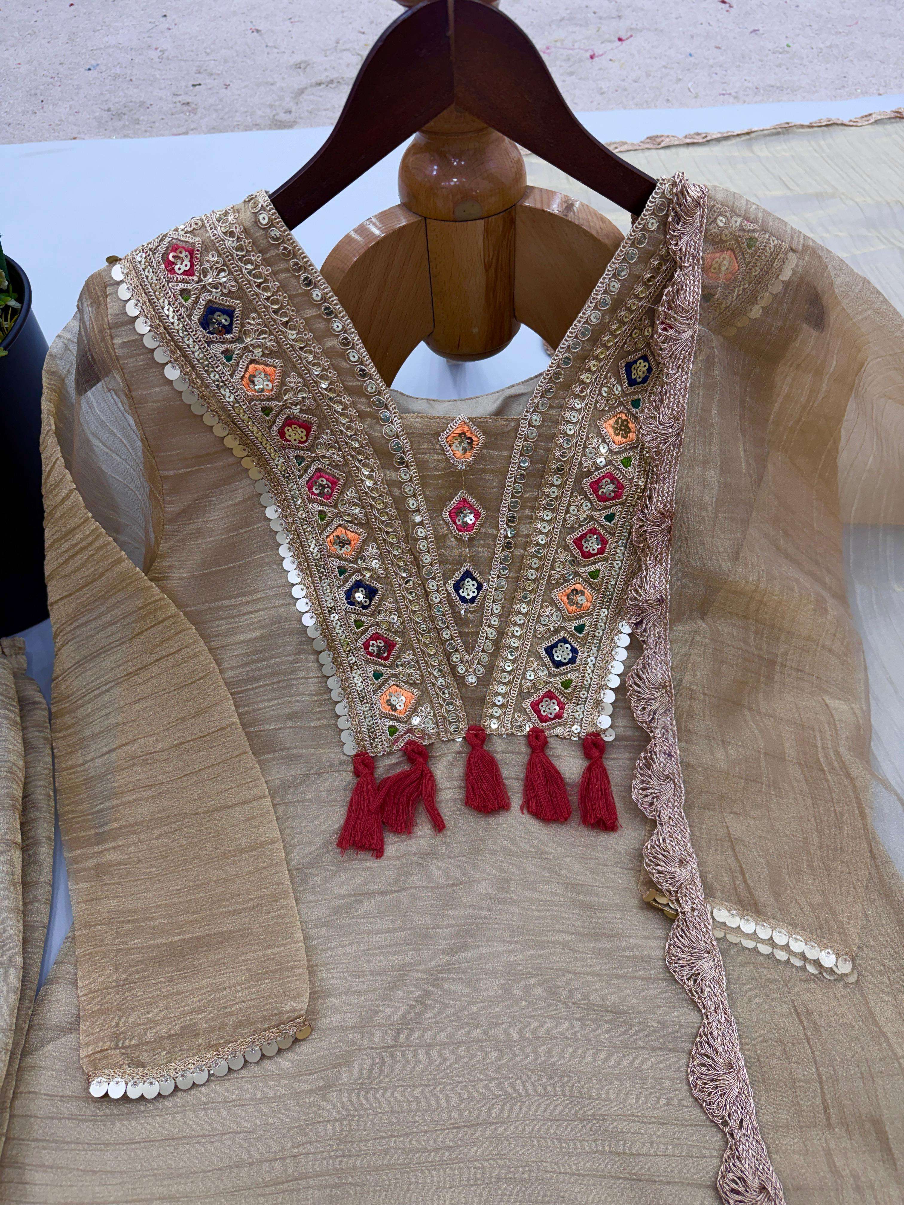 SR 1722 SILK BEAUTIFUL DESIGNER WORK FESTIVE WEAR LADIES SHARARA SUIT