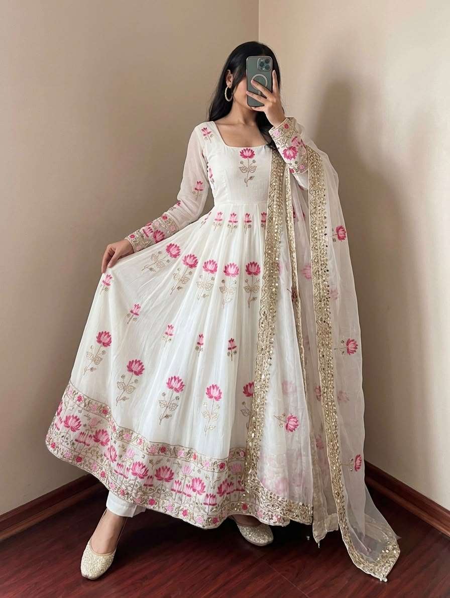 SR 1723 CRUSH FABRIC BEAUTIFUL DESIGNER LOOK PARTY WEAR LADIES GOWN DRESS
