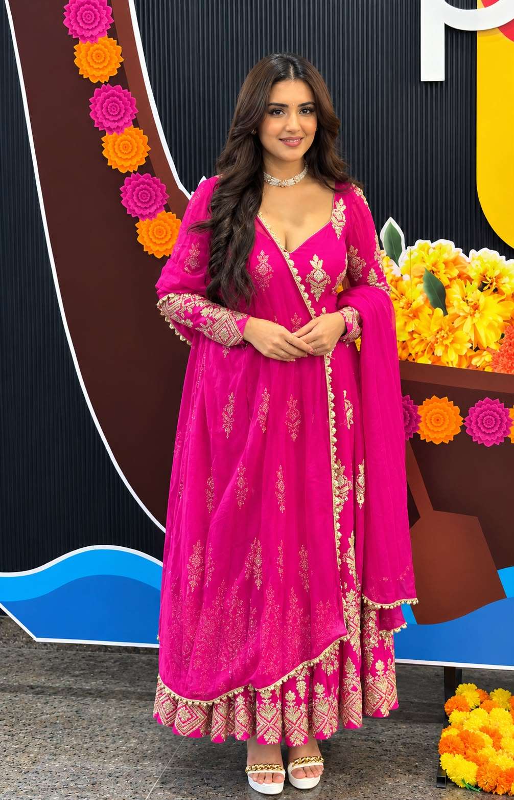 SSR 552 GEORGETTE HEAVY SEQUENCE EMBROIDERED DESIGNER WORK GOWN DRESS