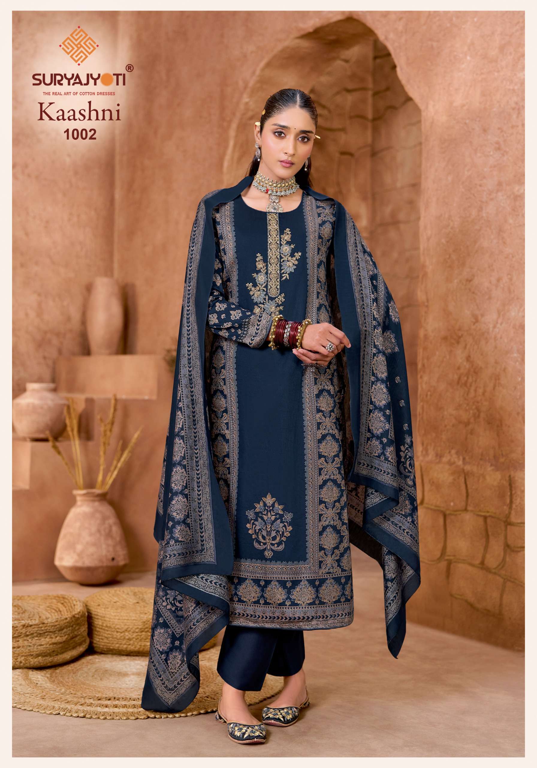 SURYAJYOTI KAASHNI VOL 1 JAM SATIN PRINT WITH FANCY WORK SUIT 