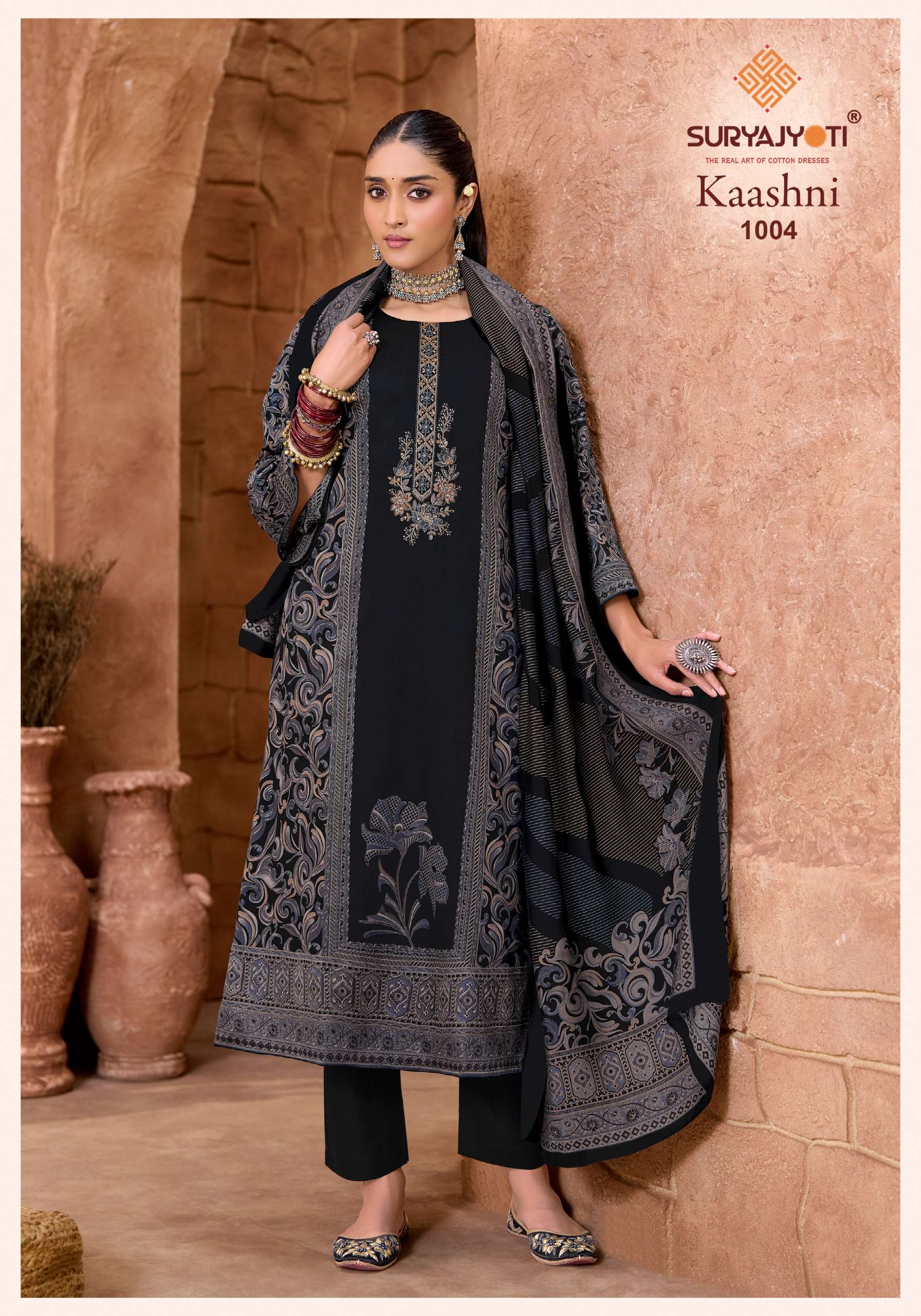 SURYAJYOTI KAASHNI VOL 1 JAM SATIN PRINT WITH FANCY WORK SUIT 