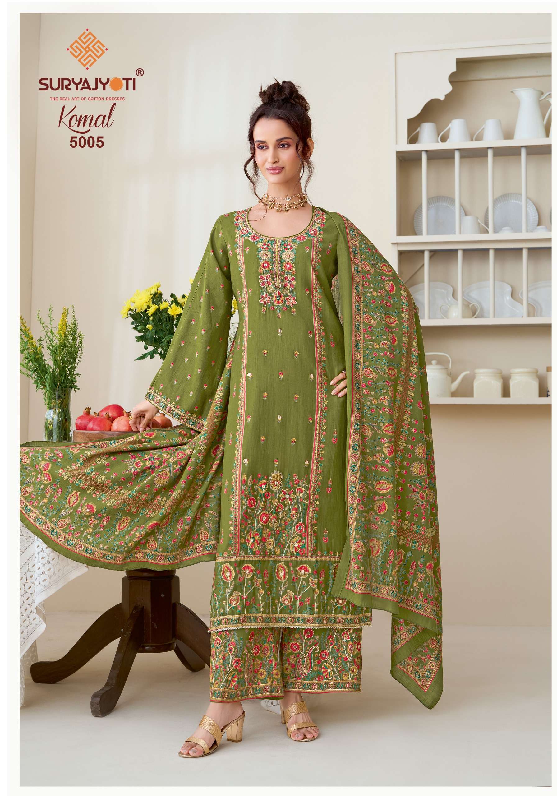 SURYAJYOTI KOMAL VOL 5 MODAL SILK DIGITAL PRINT FANCY WORK LADIES SUIT