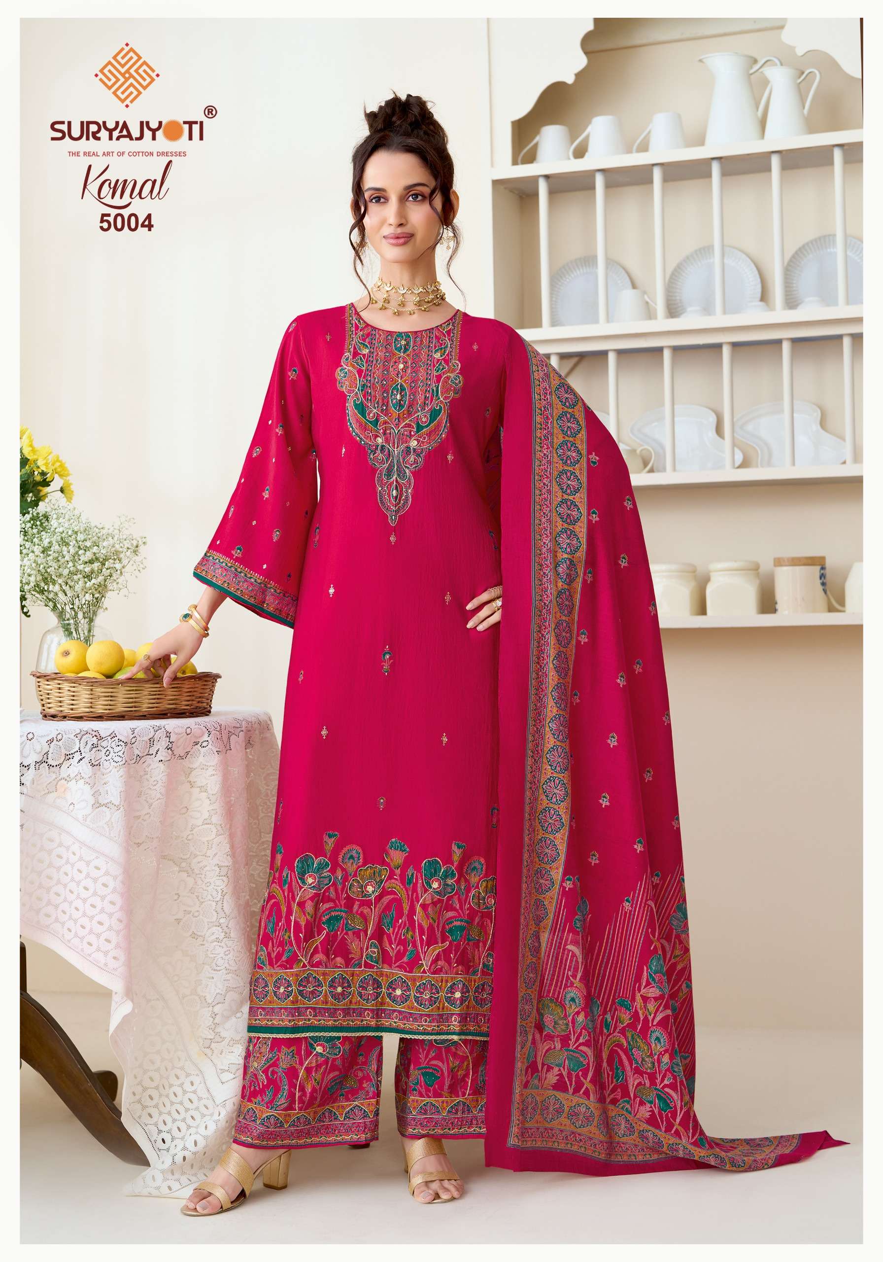 SURYAJYOTI KOMAL VOL 5 MODAL SILK DIGITAL PRINT FANCY WORK LADIES SUIT