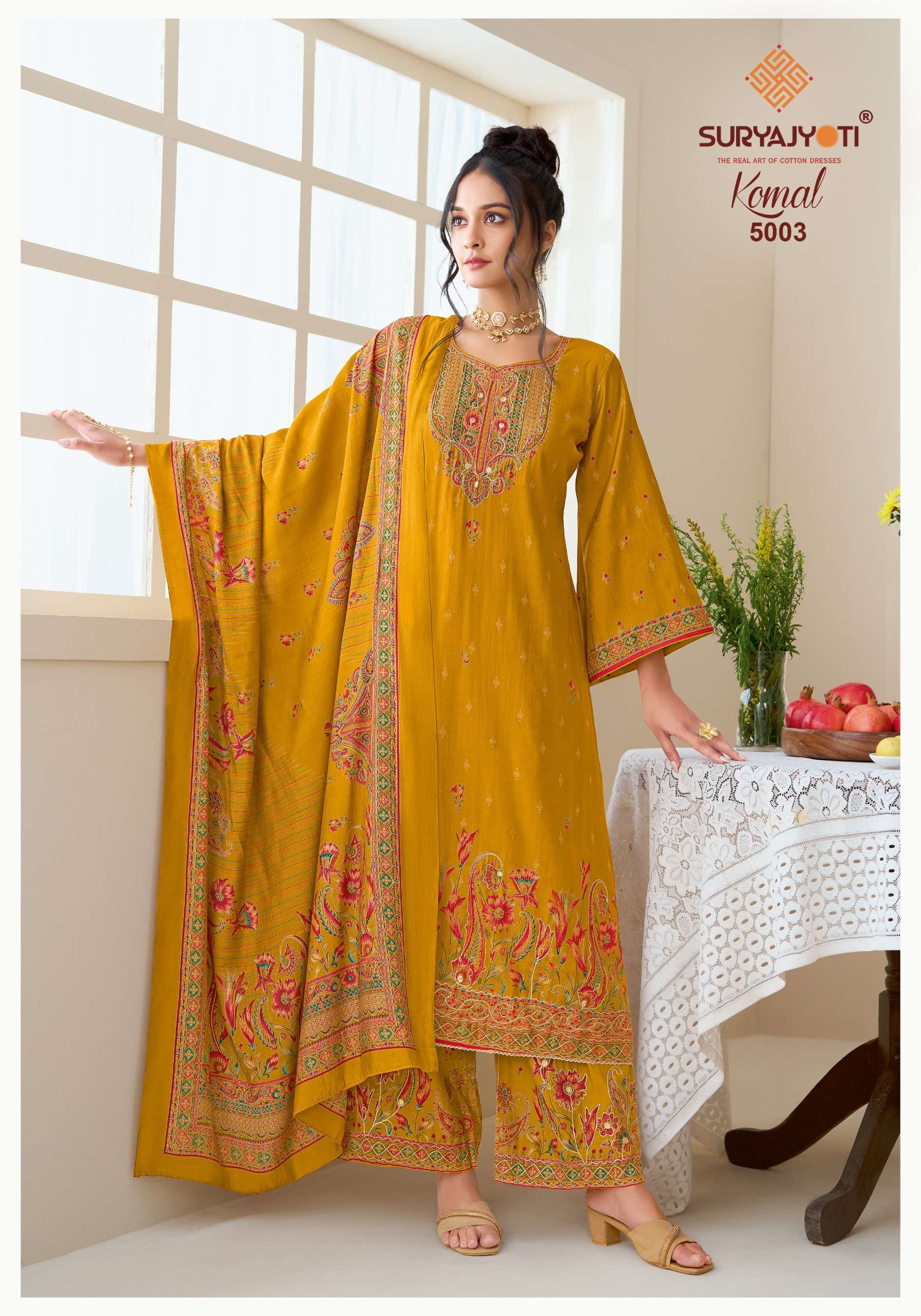 SURYAJYOTI KOMAL VOL 5 MODAL SILK DIGITAL PRINT FANCY WORK LADIES SUIT