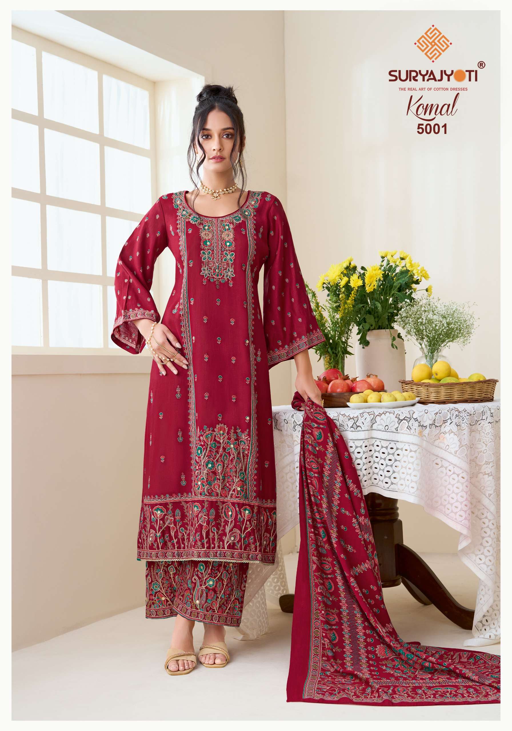 SURYAJYOTI KOMAL VOL 5 MODAL SILK DIGITAL PRINT FANCY WORK LADIES SUIT
