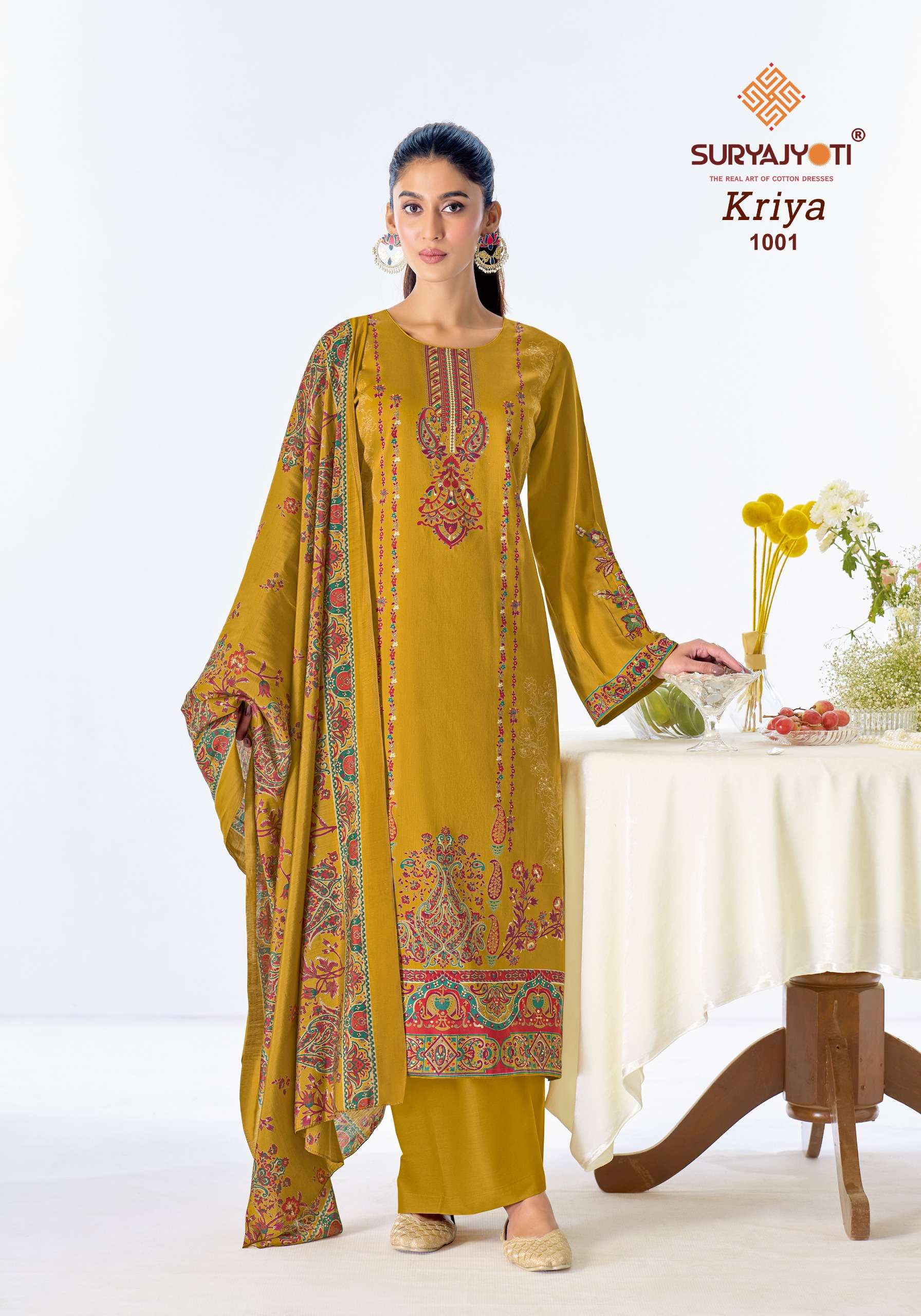 SURYAJYOTI KRIYA VOL 1 JAM SATIN PRINT WITH EMBROIDERY WORK SUIT
