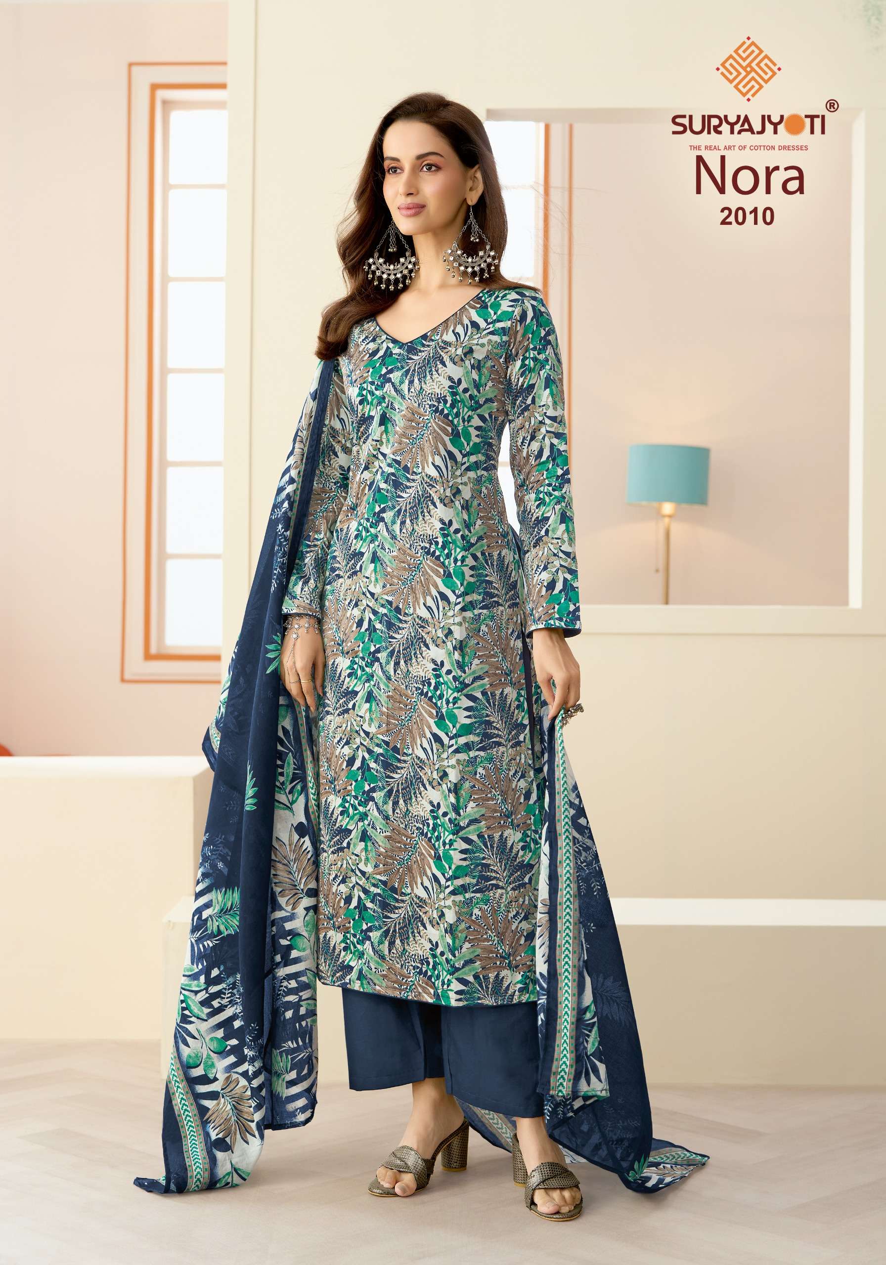 SURYAJYOTI NORA VOL 2 JAM SATIN PRINT WITH FANCY WORK SUIT