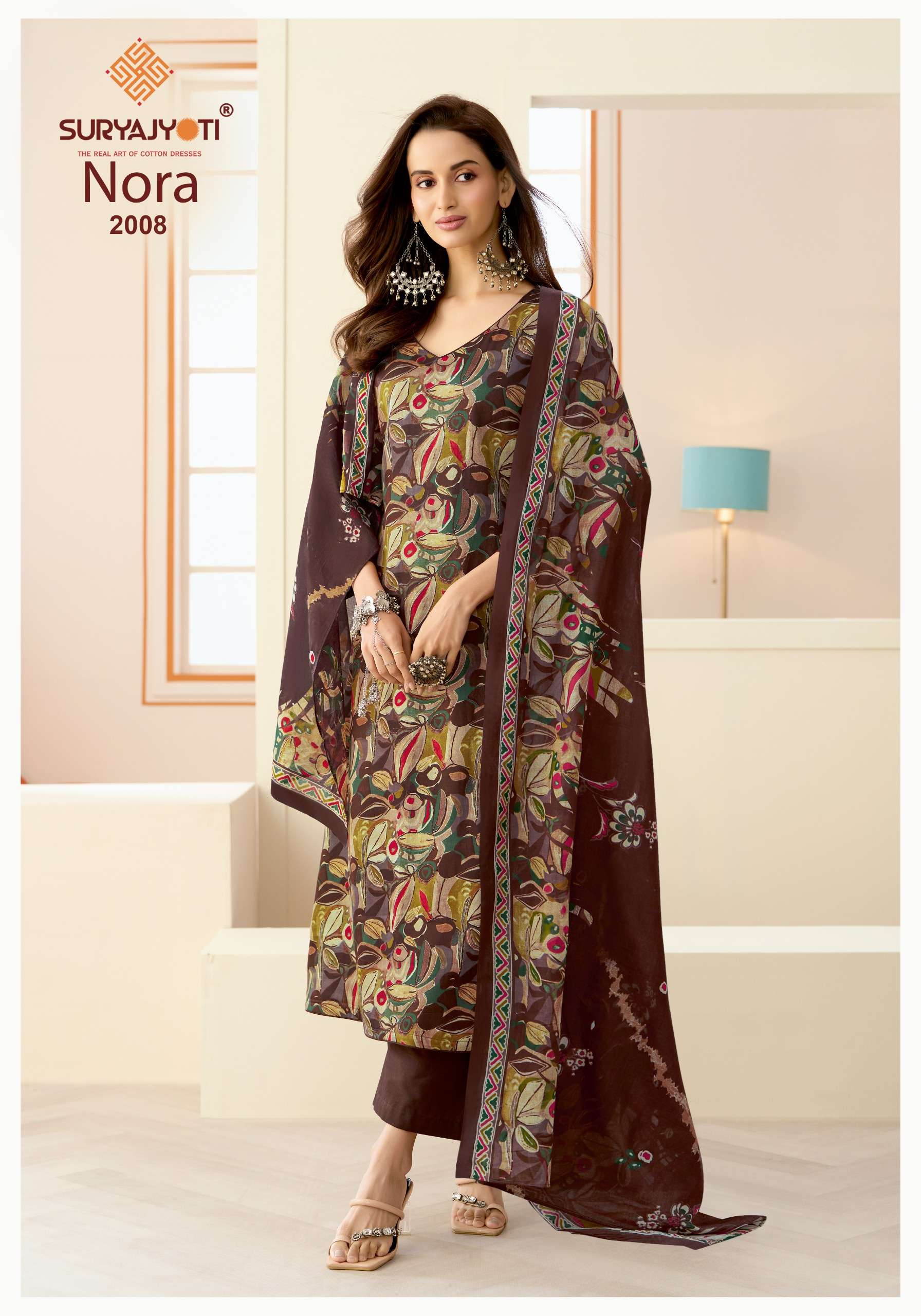 SURYAJYOTI NORA VOL 2 JAM SATIN PRINT WITH FANCY WORK SUIT
