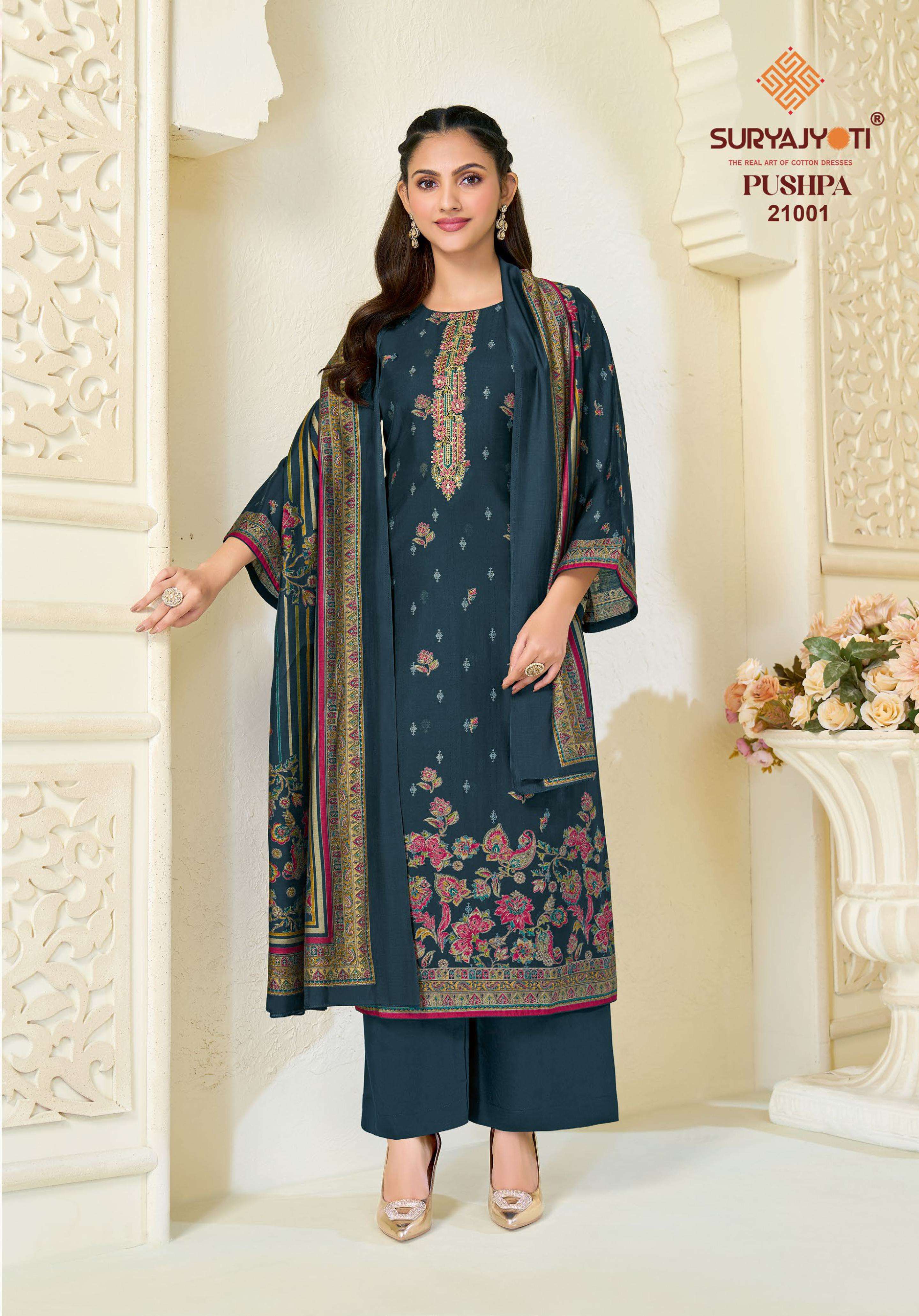 SURYAJYOTI PUSHPA VOL 21 MODAL PRINT WITH EMBROIDERY WORK SUIT