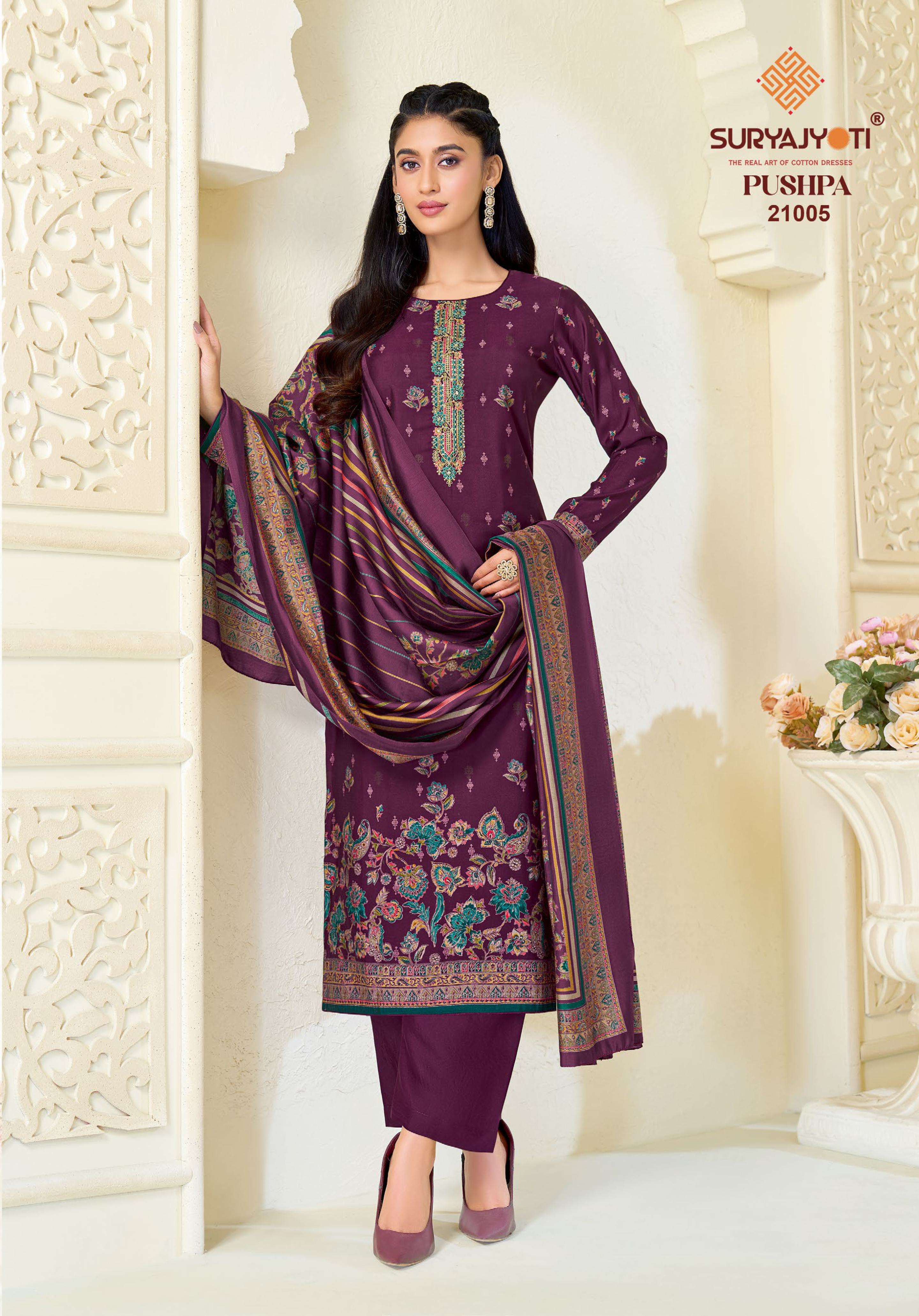 SURYAJYOTI PUSHPA VOL 21 MODAL PRINT WITH EMBROIDERY WORK SUIT