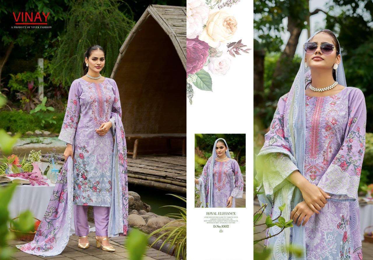 VINAY RIHAANA VOL 1 COTTON PRINT WITH FANCY WORK SUIT