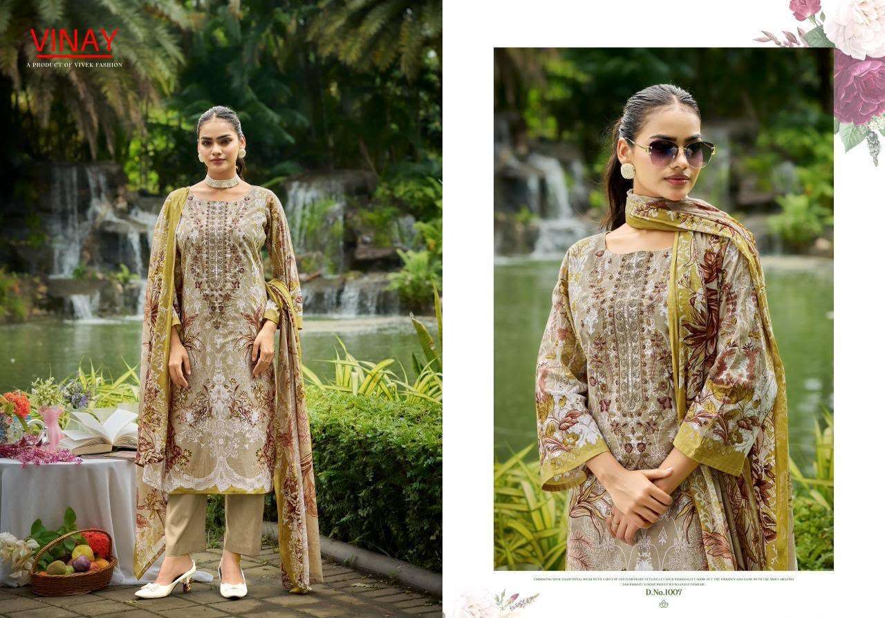 VINAY RIHAANA VOL 1 COTTON PRINT WITH FANCY WORK SUIT