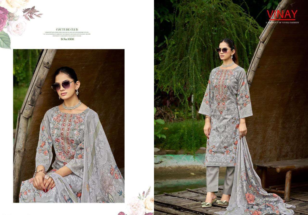 VINAY RIHAANA VOL 1 COTTON PRINT WITH FANCY WORK SUIT