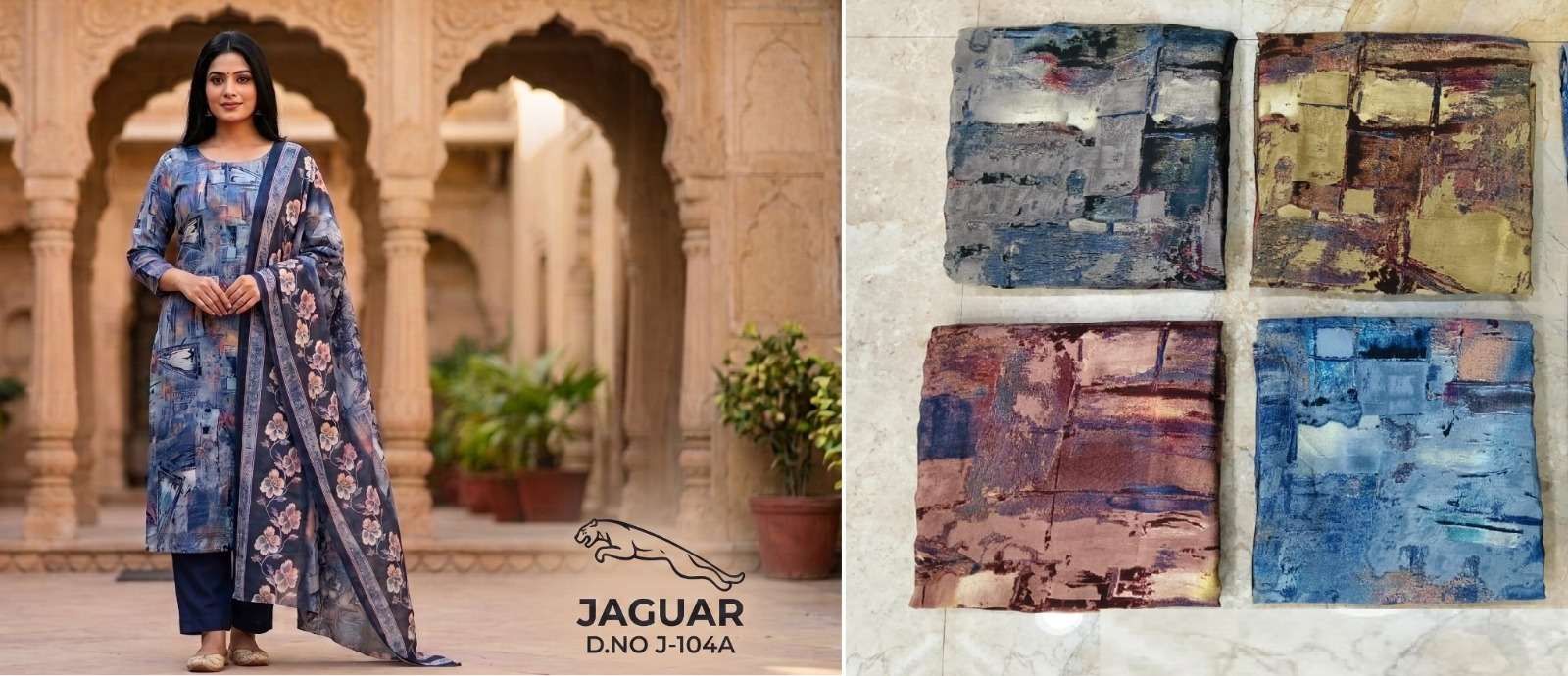 VISHWAM FABRICS JAGUAR VOL 3 CREPE DIGITAL PRINT UNSTITCH DRESS MATERIAL 