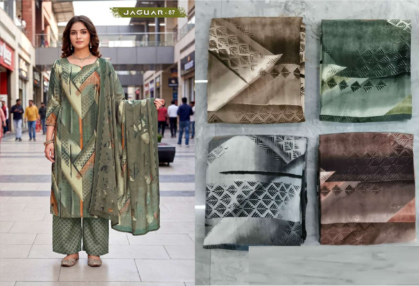 VISHWAM FABRICS JAGUAR VOL 3 CREPE DIGITAL PRINT UNSTITCH DRESS MATERIAL 