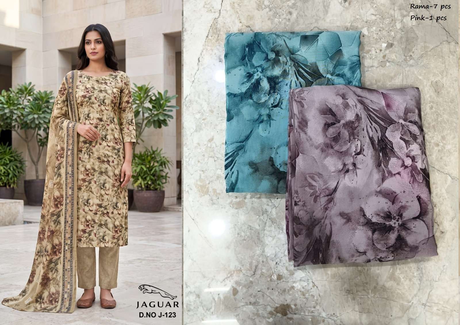 VISHWAM FABRICS JAGUAR VOL 3 CREPE DIGITAL PRINT UNSTITCH DRESS MATERIAL 