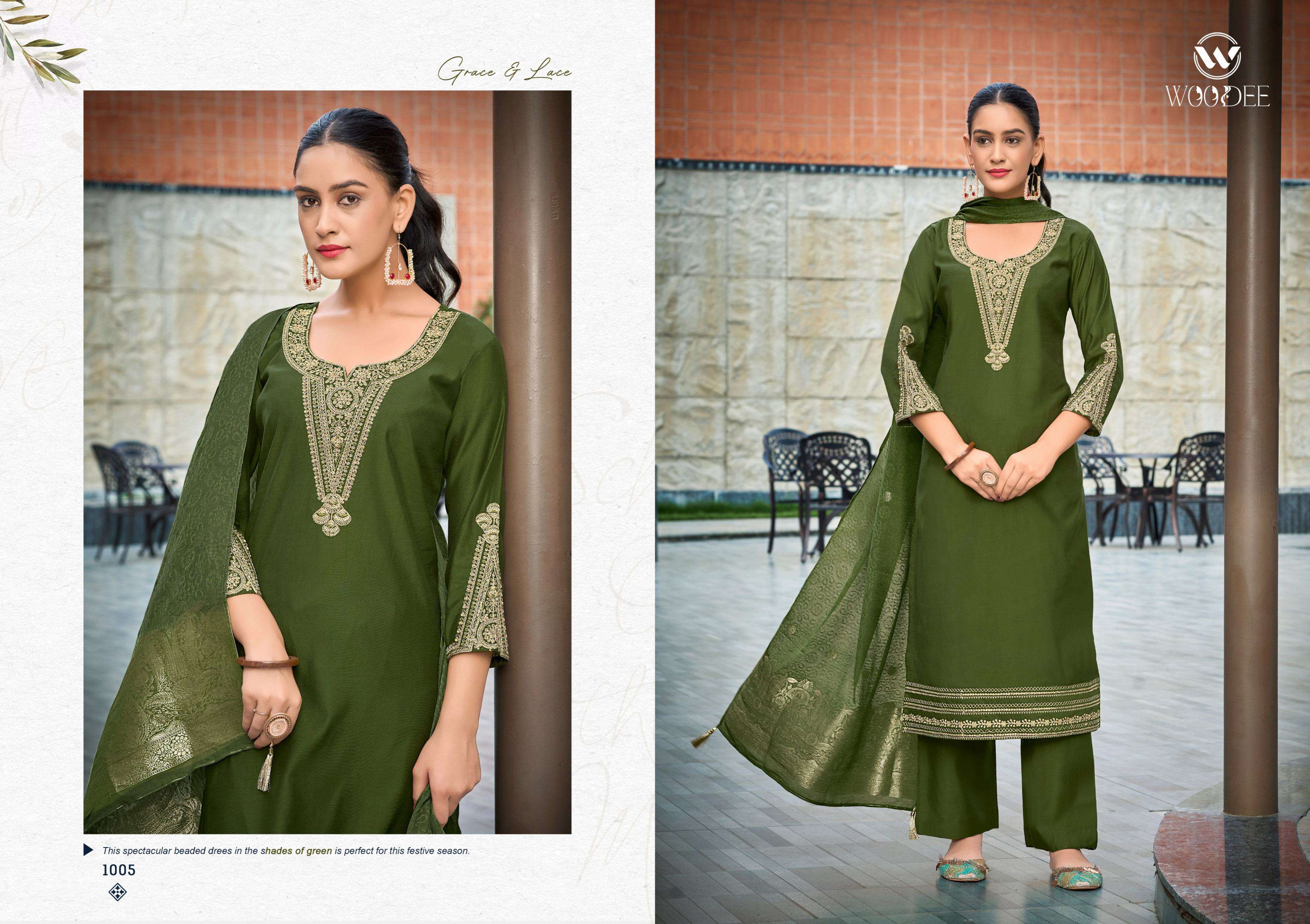 WOODEE VEDA VOL 2 VISCOSE FANCY EMBROIDERIES WORK LADIES 3PCS SET COLLECTION 