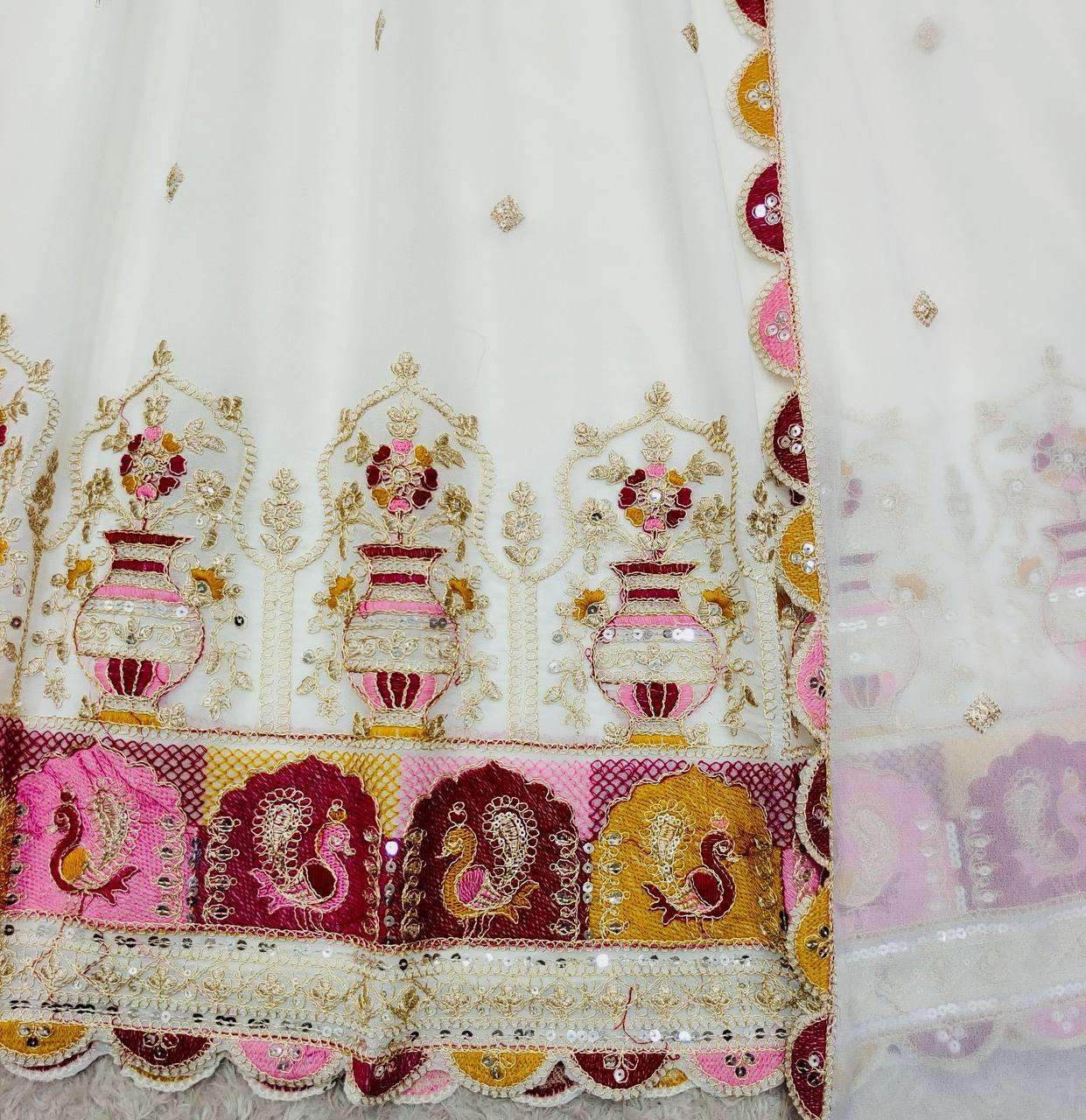 WW 815 GEORGETTE SEQUENCE EMBROIDERY DESIGNER GOWN PENT AND DUPATTA 