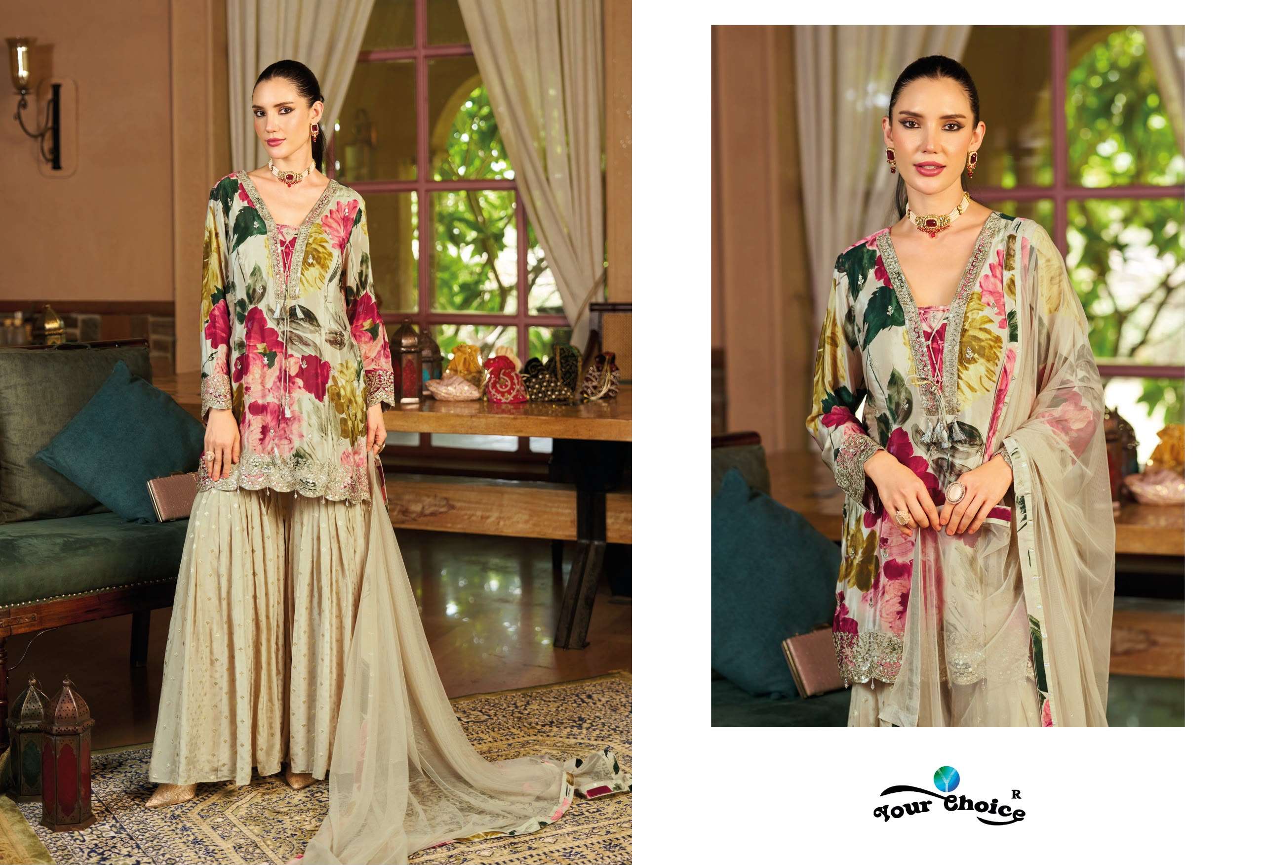YOUR CHOICE GINNI VOL 6 HEAVY BEAUTIFUL DESIGNER WEDDING FUNCTION WEAR SHARARA SUIT